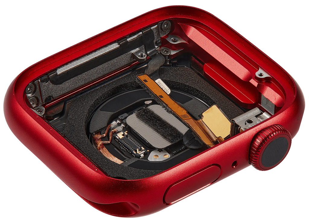 Backcover/Rahmen Compatible für Watch Series 9 (41MM) (gebrauchter OEM-Ausbau, Qualität A) (GPS Version) (Aluminum / Red)