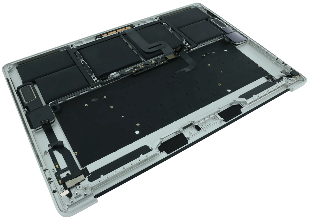 Top Case mit Akku and Keyboard (ANSI US) für MacBook Pro 15" A1990 (2018-2019) (gebrauchter OEM-Ausbau, Qualität B/C) (Silber)
