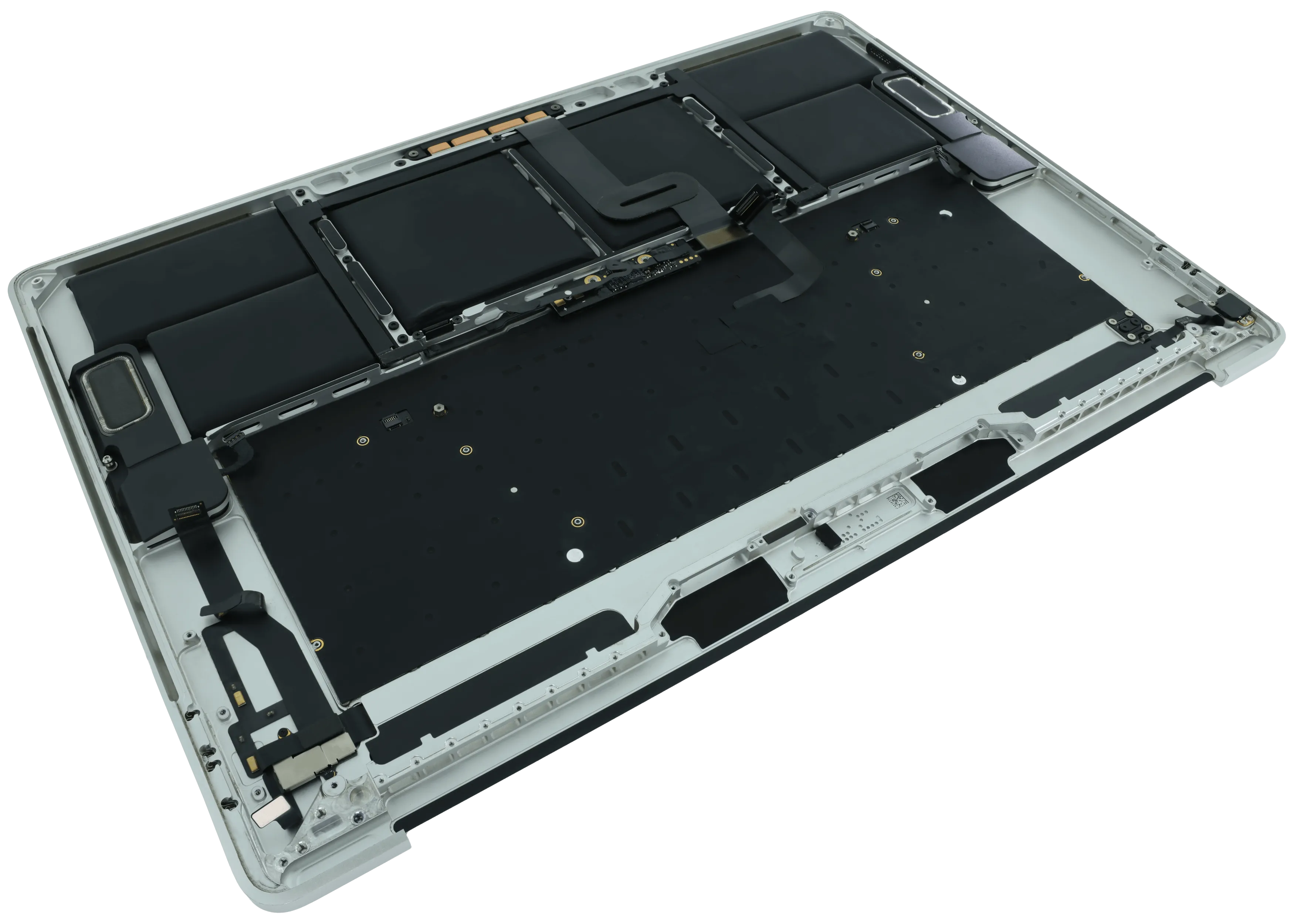 Top Case mit Akku and Keyboard (ANSI US) für MacBook Pro 15" A1990 (2018-2019) (gebrauchter OEM-Ausbau, Qualität B/C) (Silber)