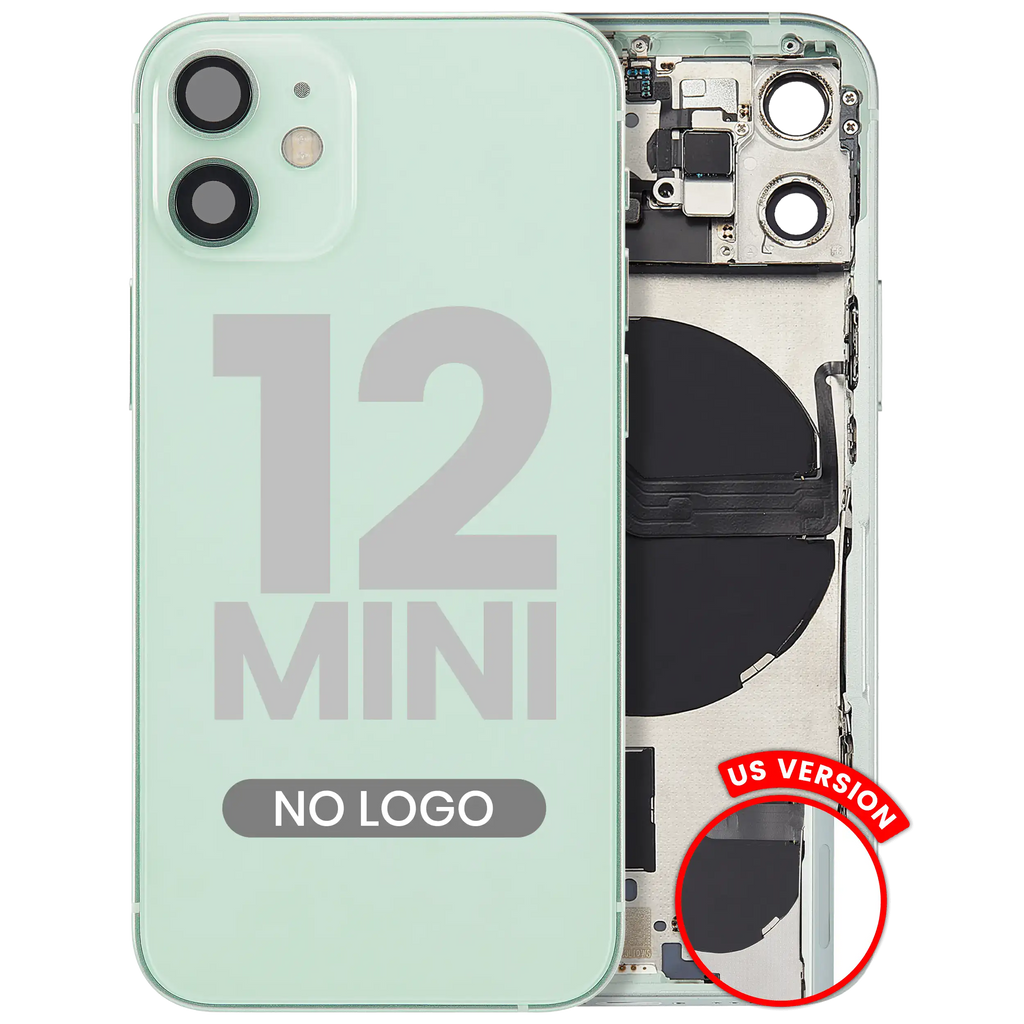 Back Cover with Small Parts for iPhone 12 Mini (US Version) (Aftermarket Plus) (Green)