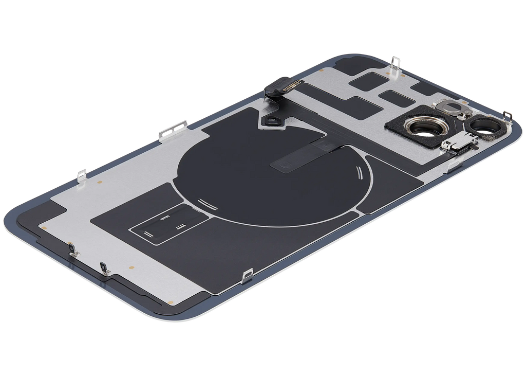 Backcover mit MagSafe Magnet & NFC & Blitz-Flexkabel für iPhone 14 Plus (gebrauchter OEM-Ausbau, Qualität C) (Starlight)