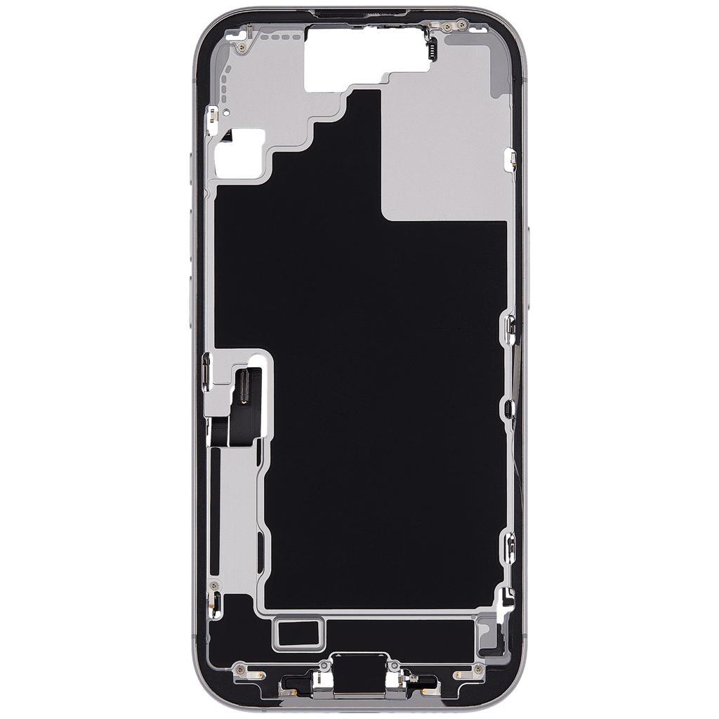 Midframe/Rahmen mit Ladebuchse Flex & Small Parts für iPhone 17 (US-Version) (gebrauchter OEM-Ausbau, Qualität C) (Weiß)