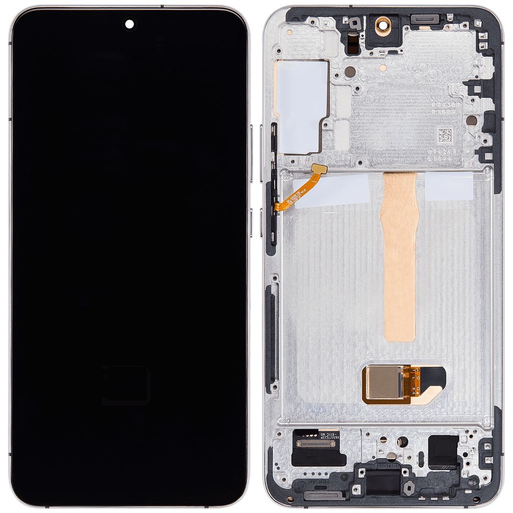 OLED-Display mit Rahmen für Samsung Galaxy S22 Plus 5G (US & Internationale Version) (Aftermarket Plus) (120Hz) (Weiß)