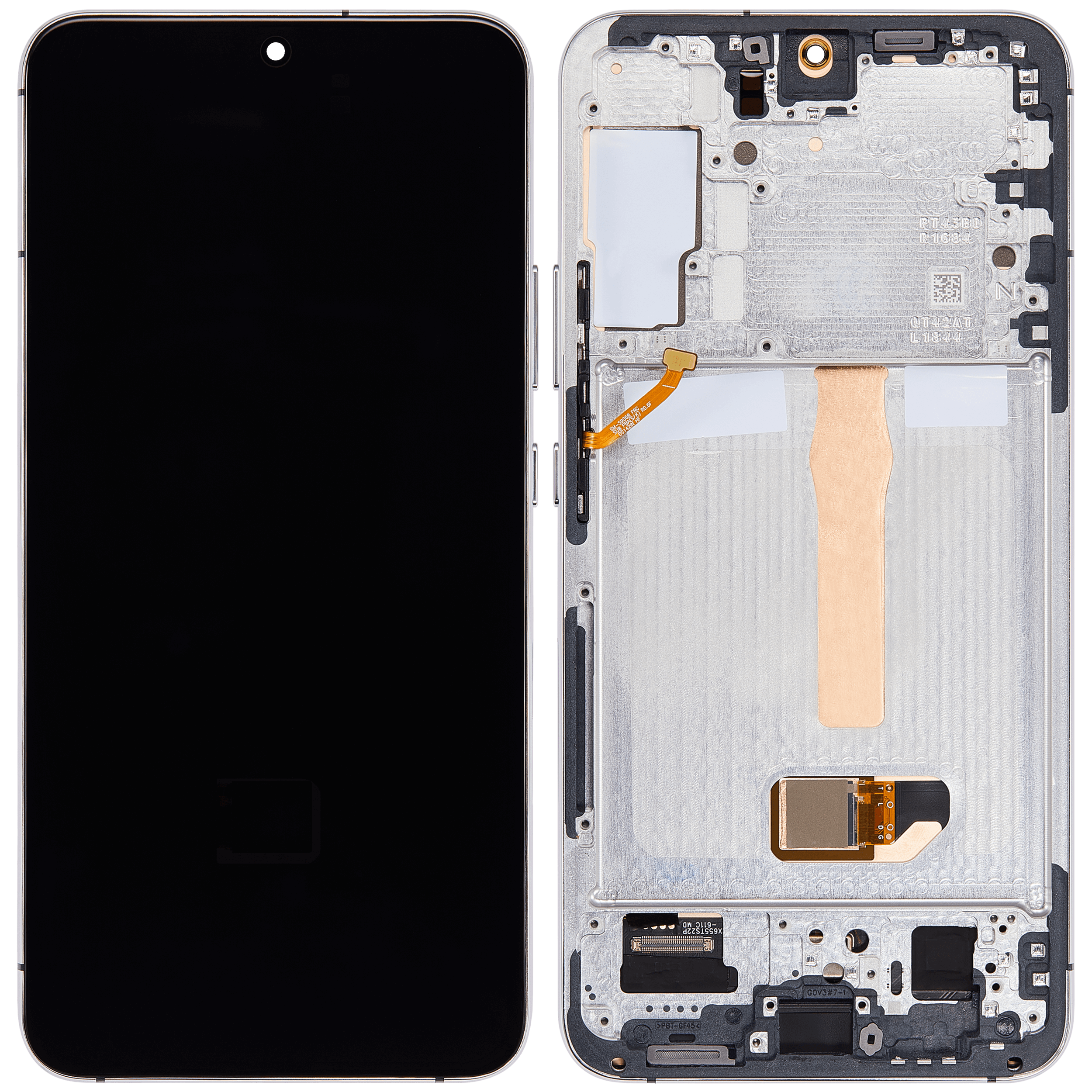 OLED-Display mit Rahmen für Samsung Galaxy S22 Plus 5G (US & Internationale Version) (Aftermarket Plus) (120Hz) (Weiß)