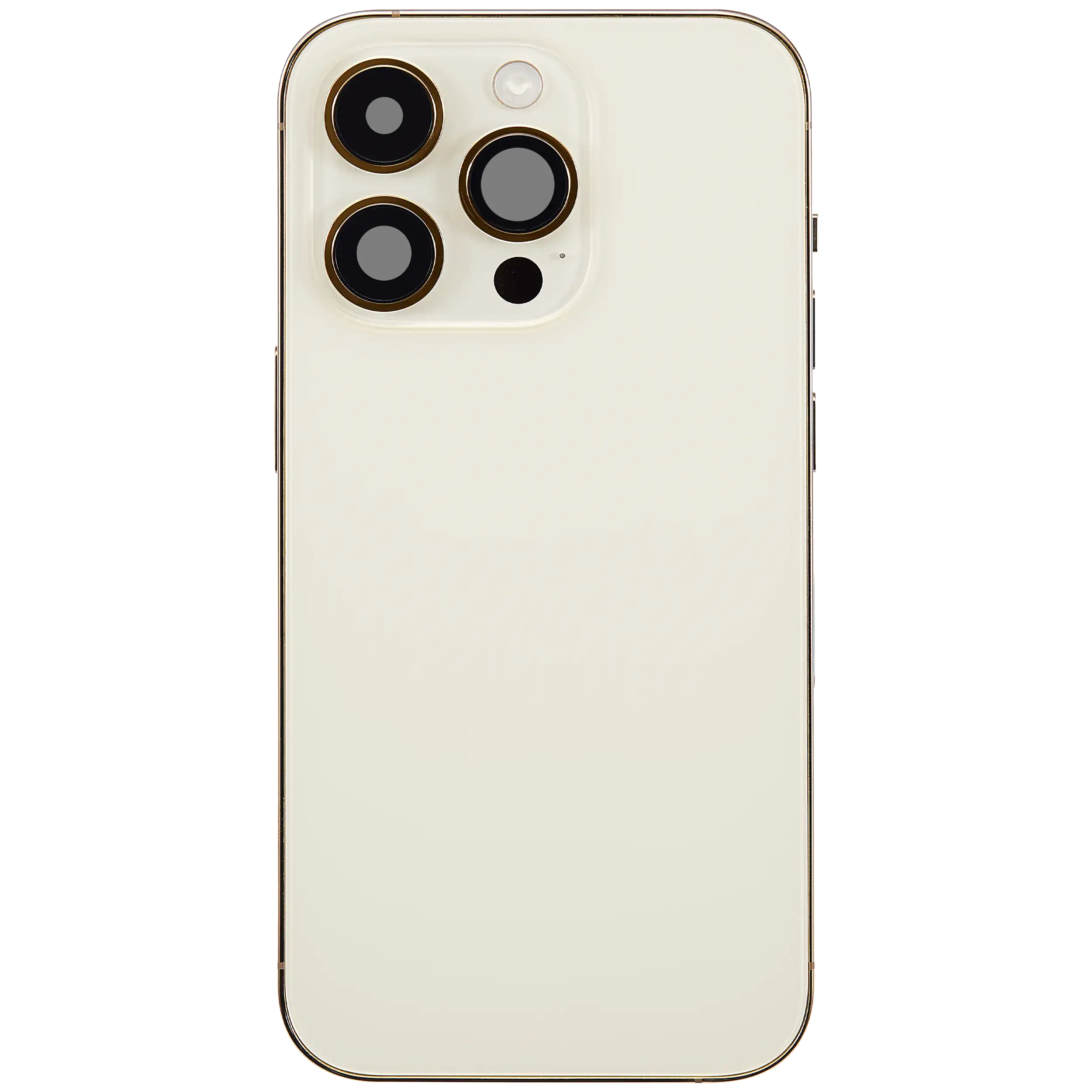 Backcover/Rahmen mit Ladebuchse Flex & Small Parts für iPhone 14 Pro (EU / Global Version) (gebrauchter OEM-Ausbau, Qualität C) (Gold)