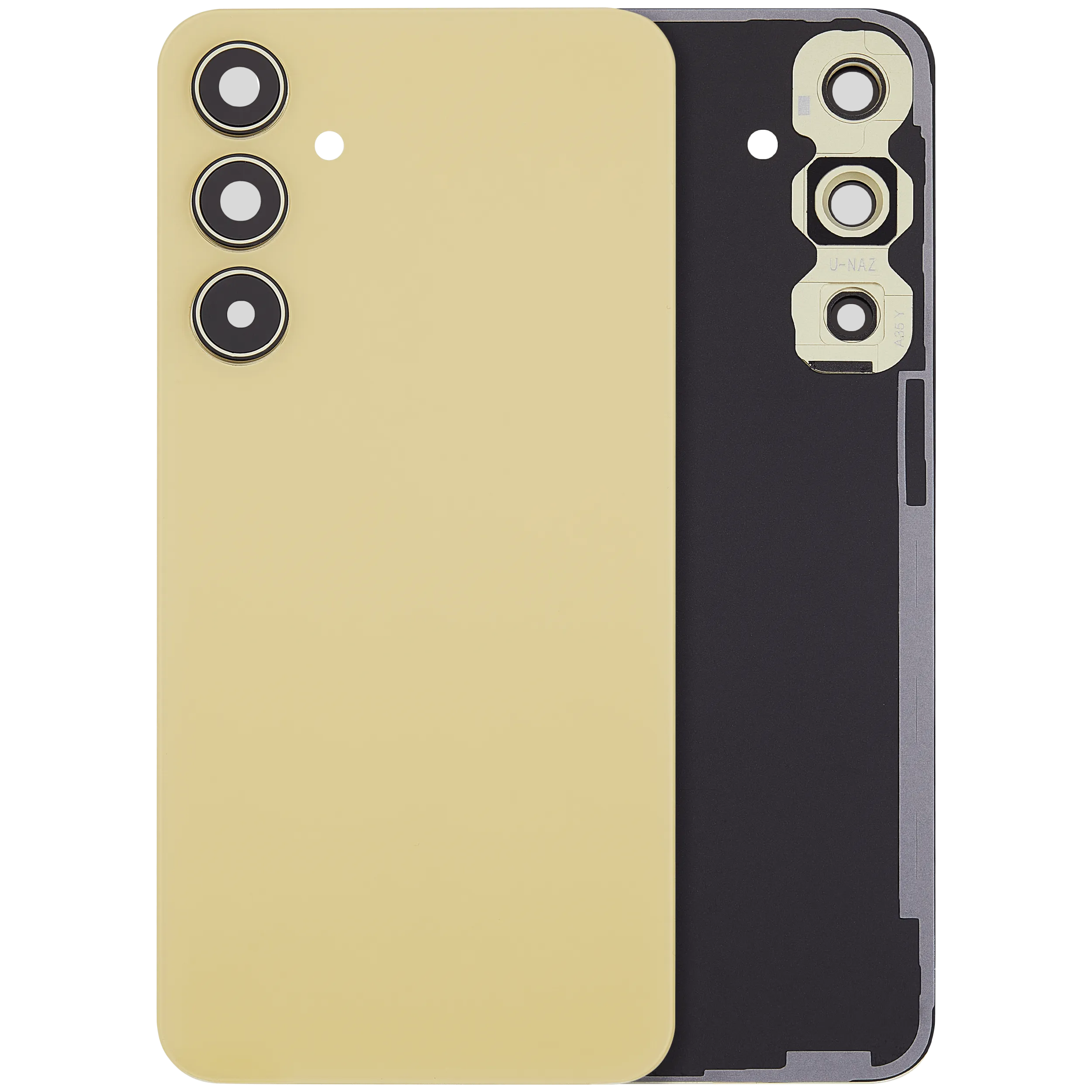 Backcover Glass mit Camera Lens für Samsung Galaxy A35 5G (A356 / 2024 (ohne Logo) (Aftermarket Plus) (Lemon)