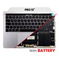 Top Case mit Akku and Keyboard (ANSI US) für MacBook Pro 13" A1706 (2016) (gebrauchter OEM-Ausbau, Qualität B/C) (Silber)
