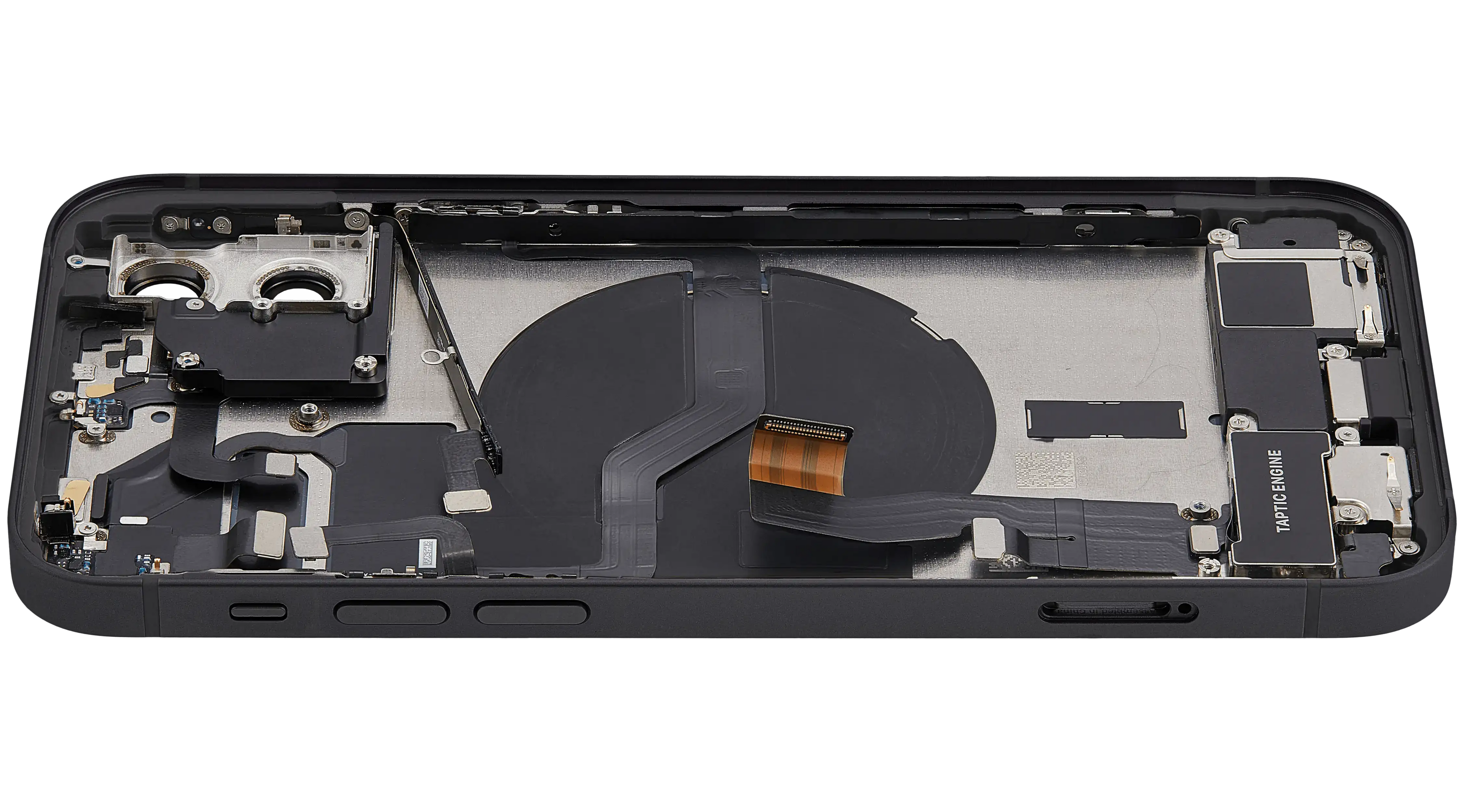 Backcover/Rahmen mit Ladebuchse Flex & Small Parts für iPhone 12 (EU / Global Version) (gebrauchter OEM-Ausbau, Qualität B) (Schwarz)