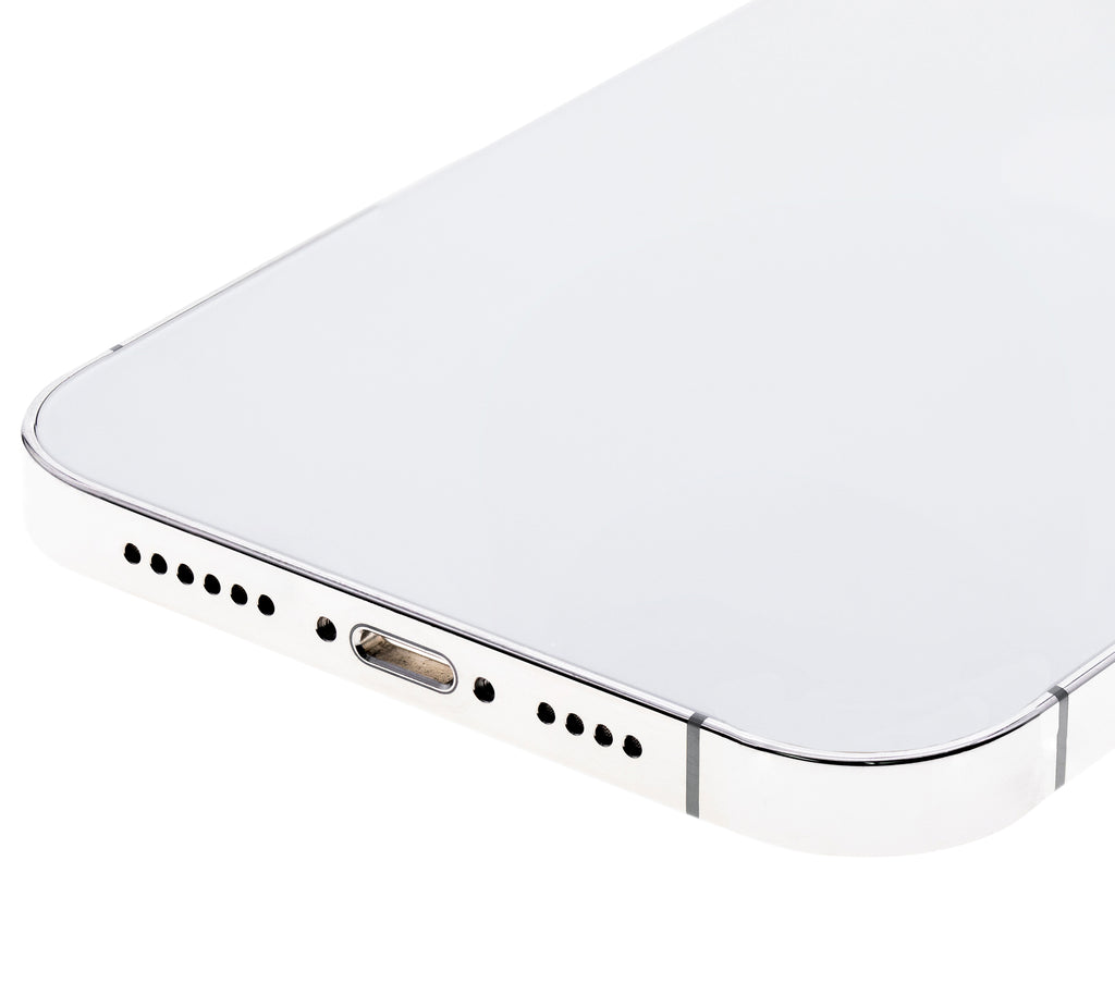 Backcover/Rahmen mit Small Parts für iPhone 12 Pro (EU / Global Version) (gebrauchter OEM-Ausbau, Qualität A) (Silber)