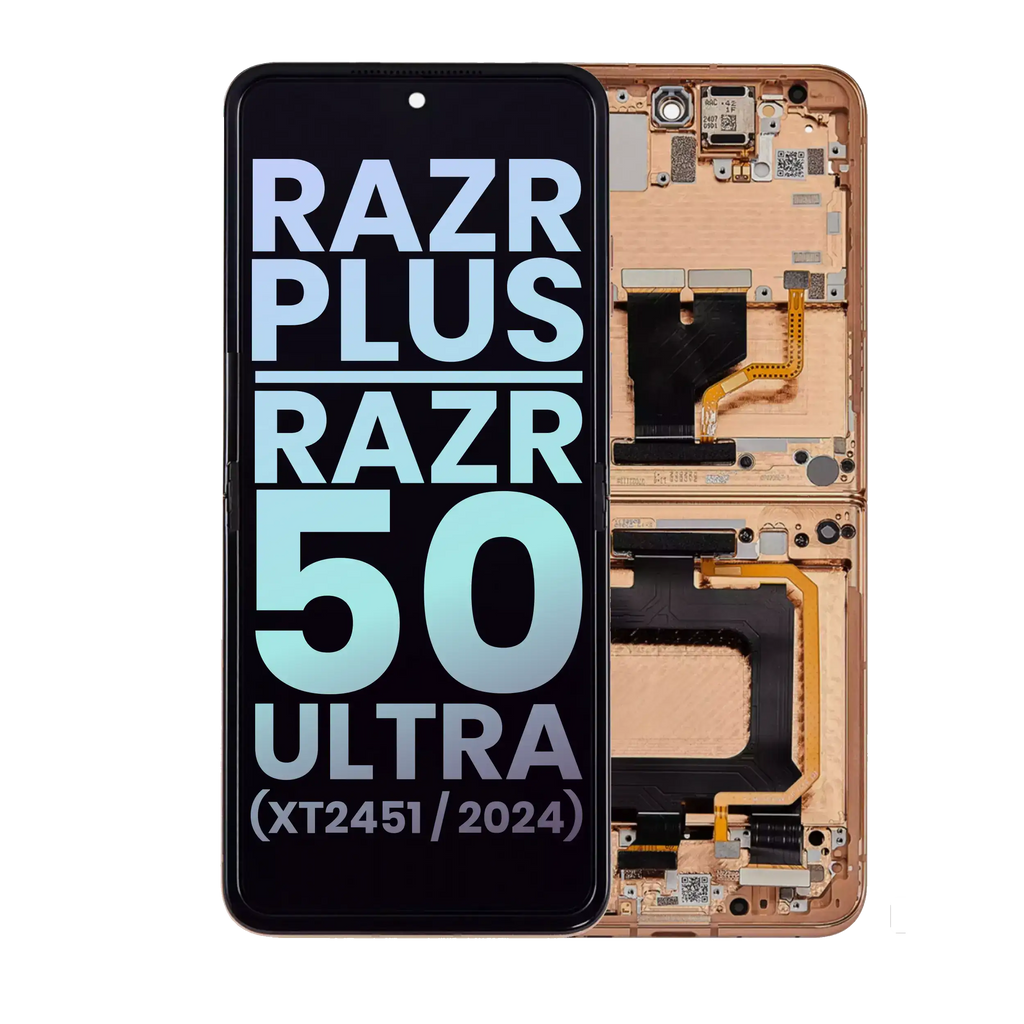 Motorola Razr Plus/Ultra Innen-OLED mit Rahmen OEM Peach Fuzz