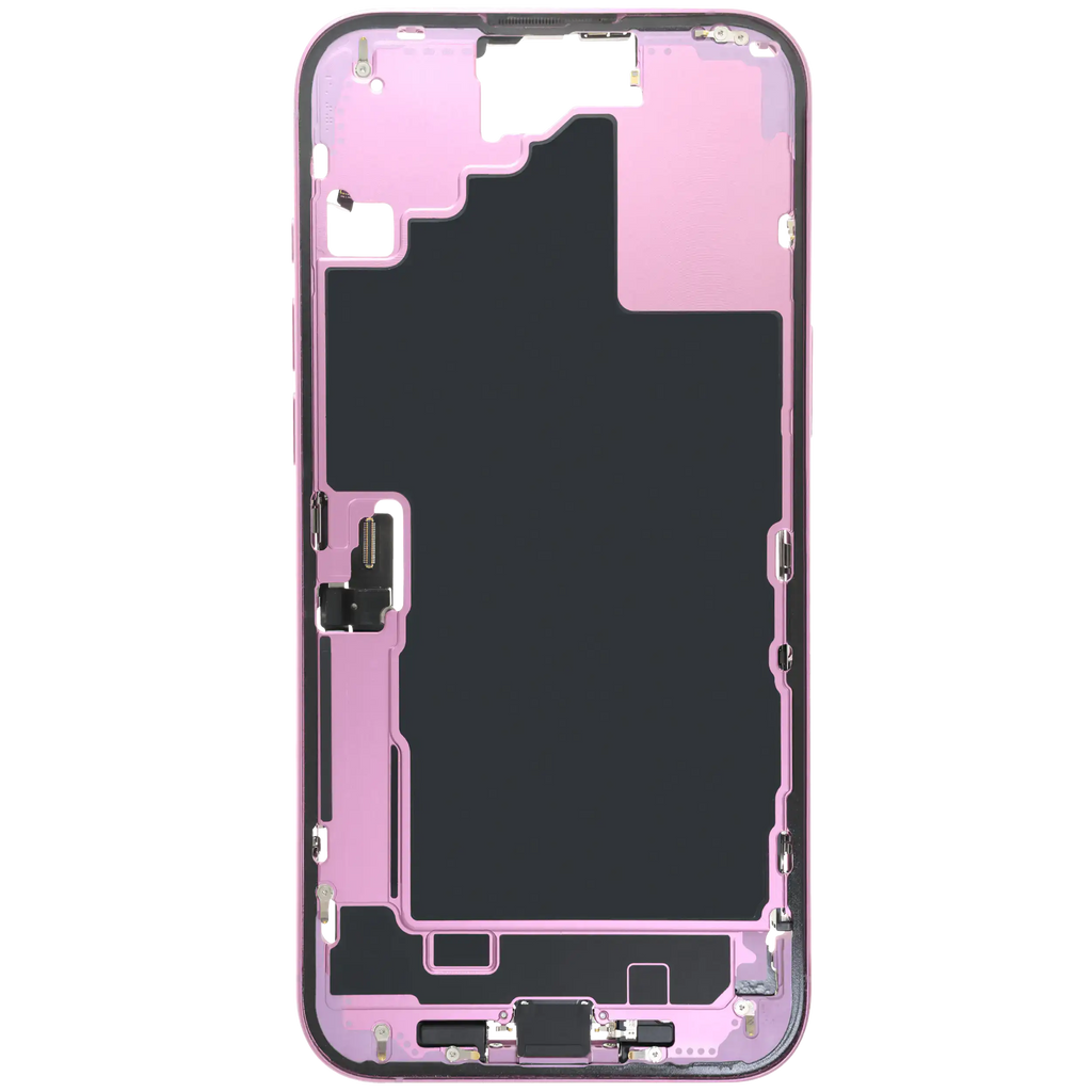 Midframe/Rahmen mit Ladebuchse Flex & Small Parts für iPhone 16 Plus (EU / Global Version) (gebrauchter OEM-Ausbau, Qualität C) (Pink)
