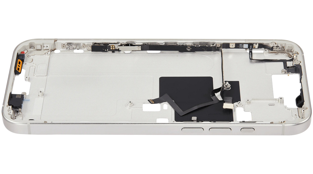 Midframe/Rahmen mit Power And Volume Button für iPhone 16 Pro Max (US-Version) (Aftermarket Plus) (Weiß Titanium)