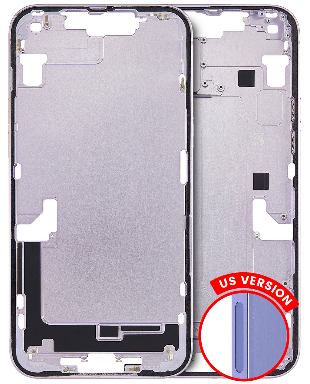 Midframe/Frame with Small Parts for iPhone 14 Plus (US Version) (Used OEM Pull, Grade A) Purple