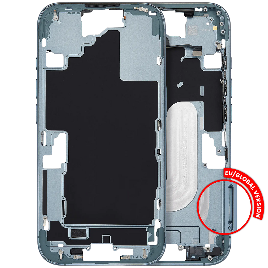 Midframe/Rahmen mit Power And Volume Button für iPhone 16 (EU / Global Version) (Aftermarket Plus) (Teal)