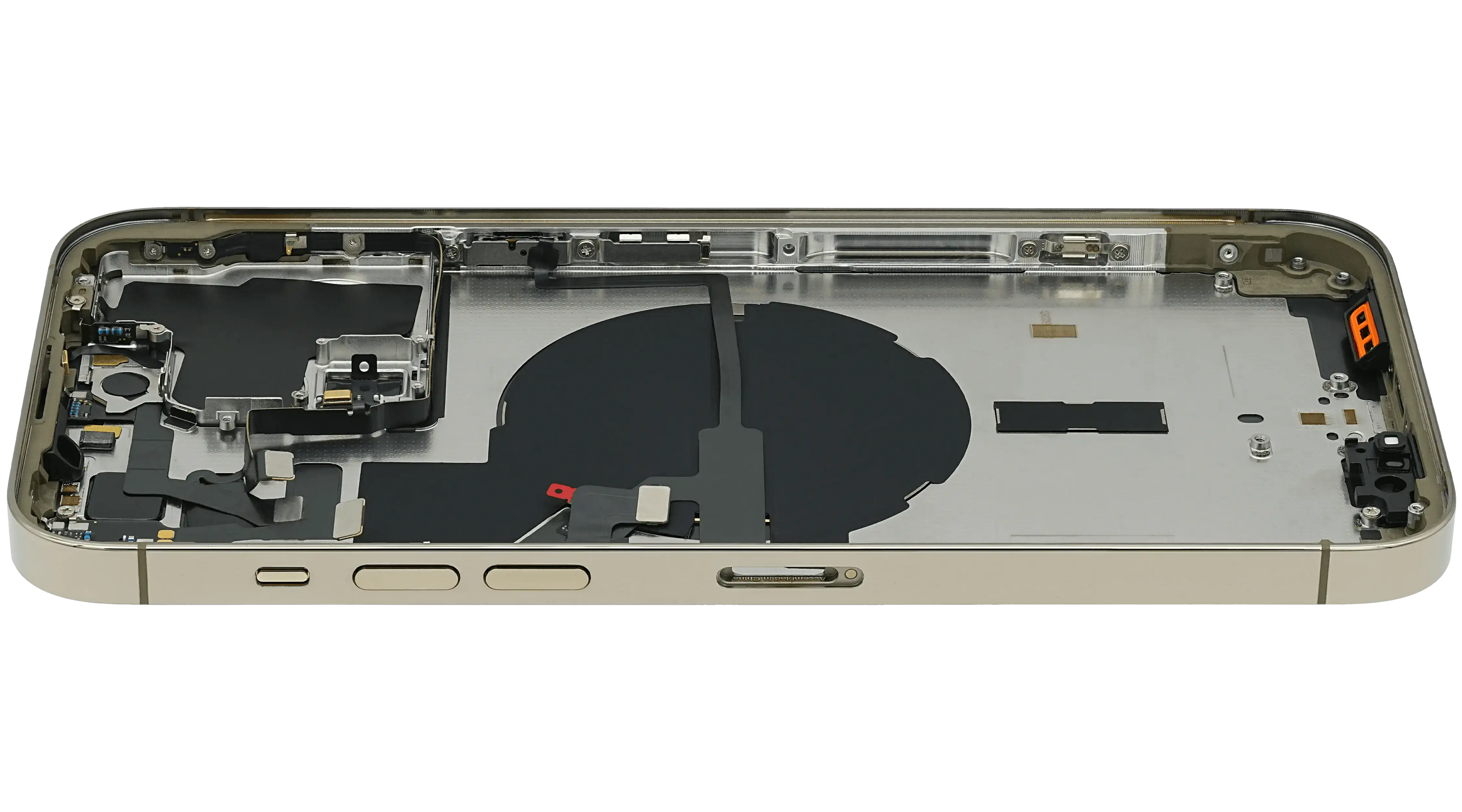 Backcover/Rahmen mit Small Parts für iPhone 14 Pro Max (EU / Global Version) (gebrauchter OEM-Ausbau, Qualität B) (Gold)
