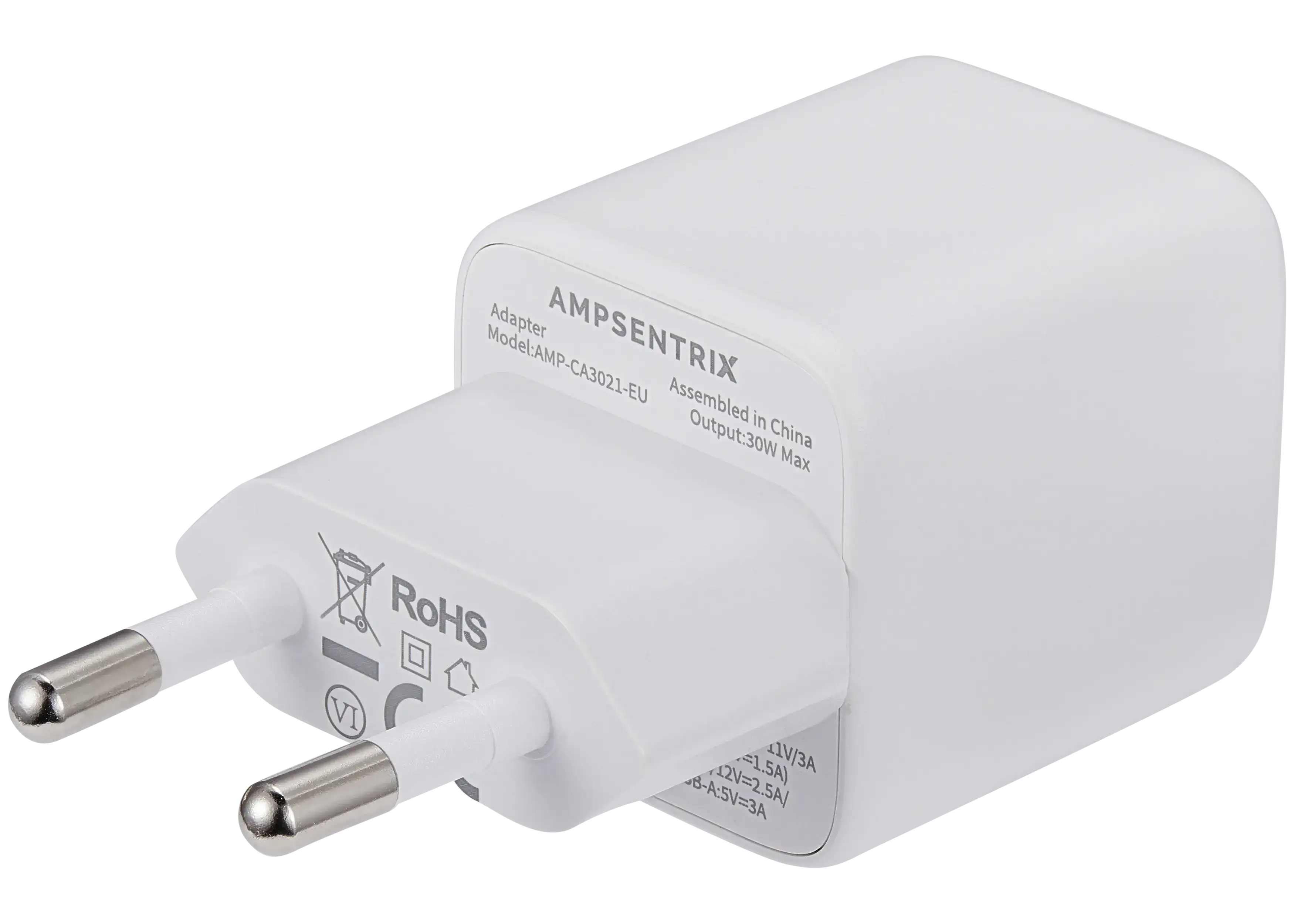 AmpSentrix Pro 30W 2-in-1 USB-C / USB-A GaN Wall Adapter (220V / EU Plug) (Teal)