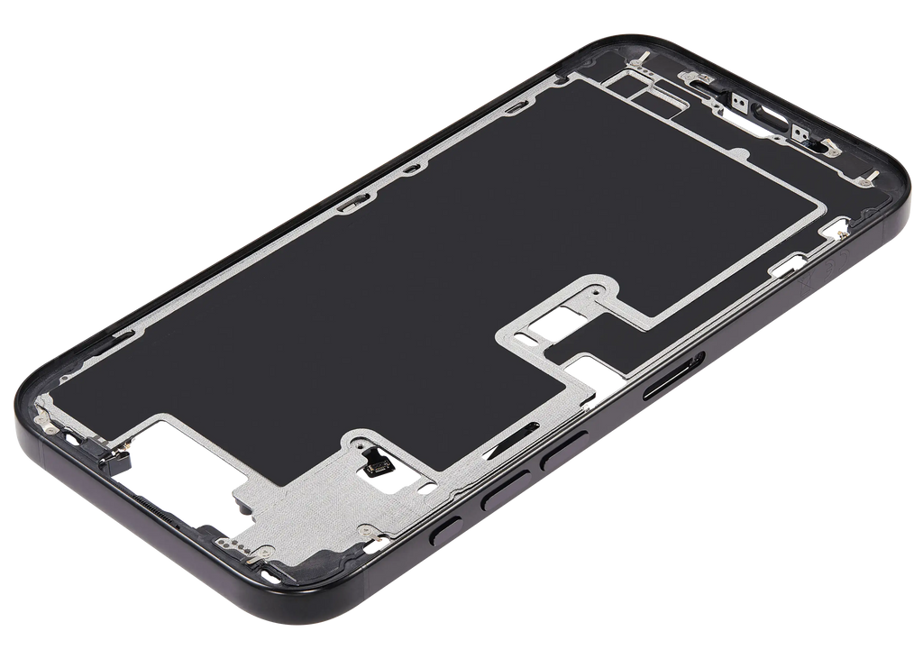 Midframe/Rahmen mit Power And Volume Button für iPhone 16 Pro Max (EU / Global Version) (Aftermarket Plus) (Schwarz Titanium)