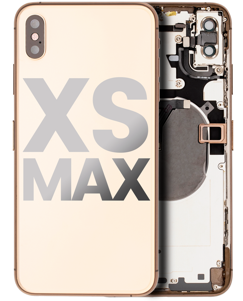 Backcover/Rahmen mit Small Components Pre-Installed für iPhone XS Max (gebrauchter OEM-Ausbau, Qualität A) (Gold)