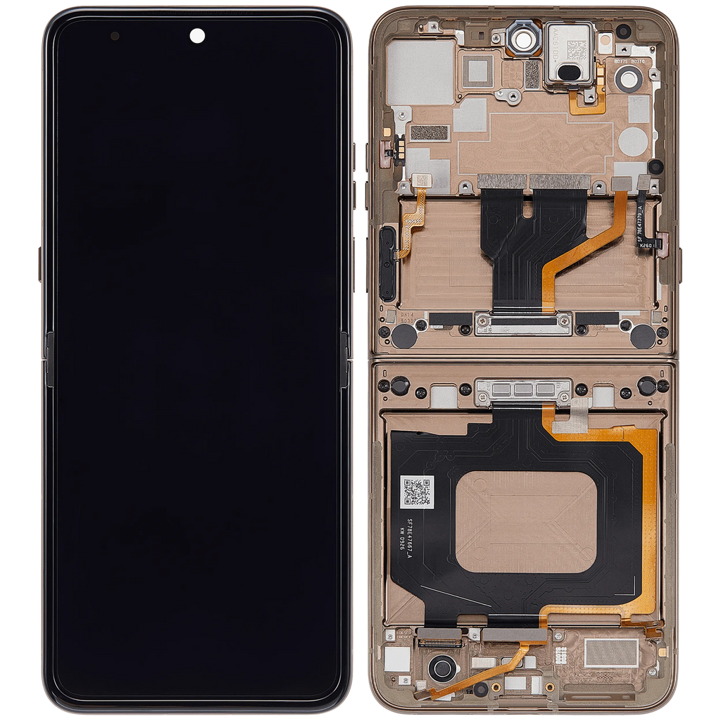 OLED-Display mit Rahmen für Motorola Razr Ultra 2026 / Razr 70 Ultra (XT2655 / 2026) (Refurbished) (Cocoa)