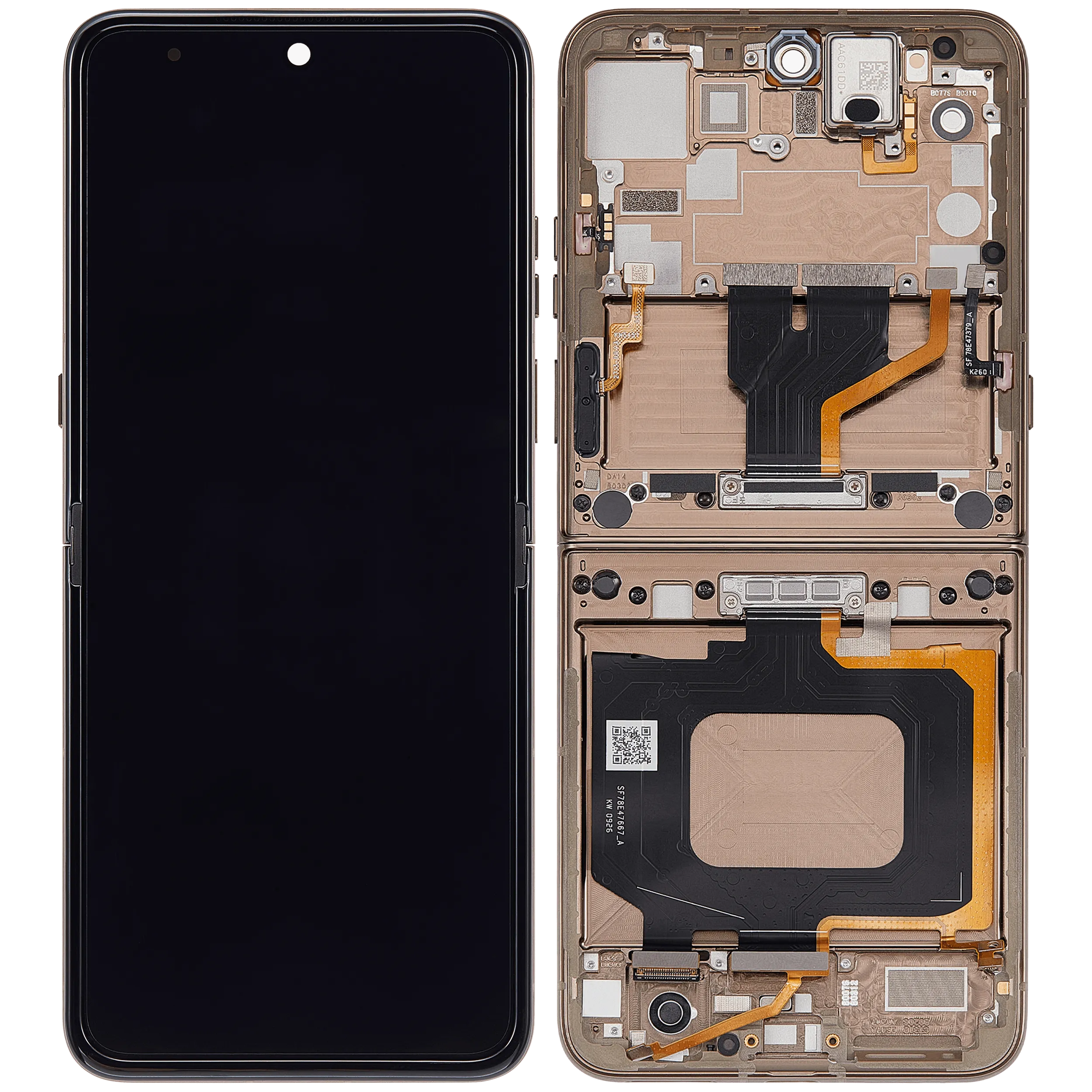 OLED-Display mit Rahmen für Motorola Razr Ultra 2026 / Razr 70 Ultra (XT2655 / 2026) (Refurbished) (Cocoa)
