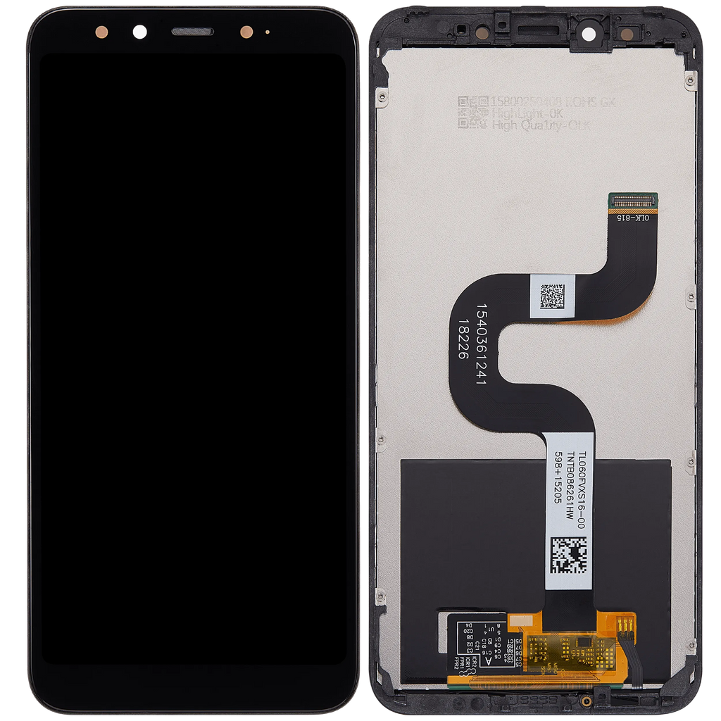 LCD-Display mit Rahmen für Xiaomi Mi A2 (Aftermarket Plus) (Schwarz)