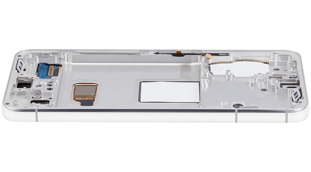 OLED-Display mit Rahmen für Samsung Galaxy S22 5G (US & International) (Aftermarket Plus) (Weiß)