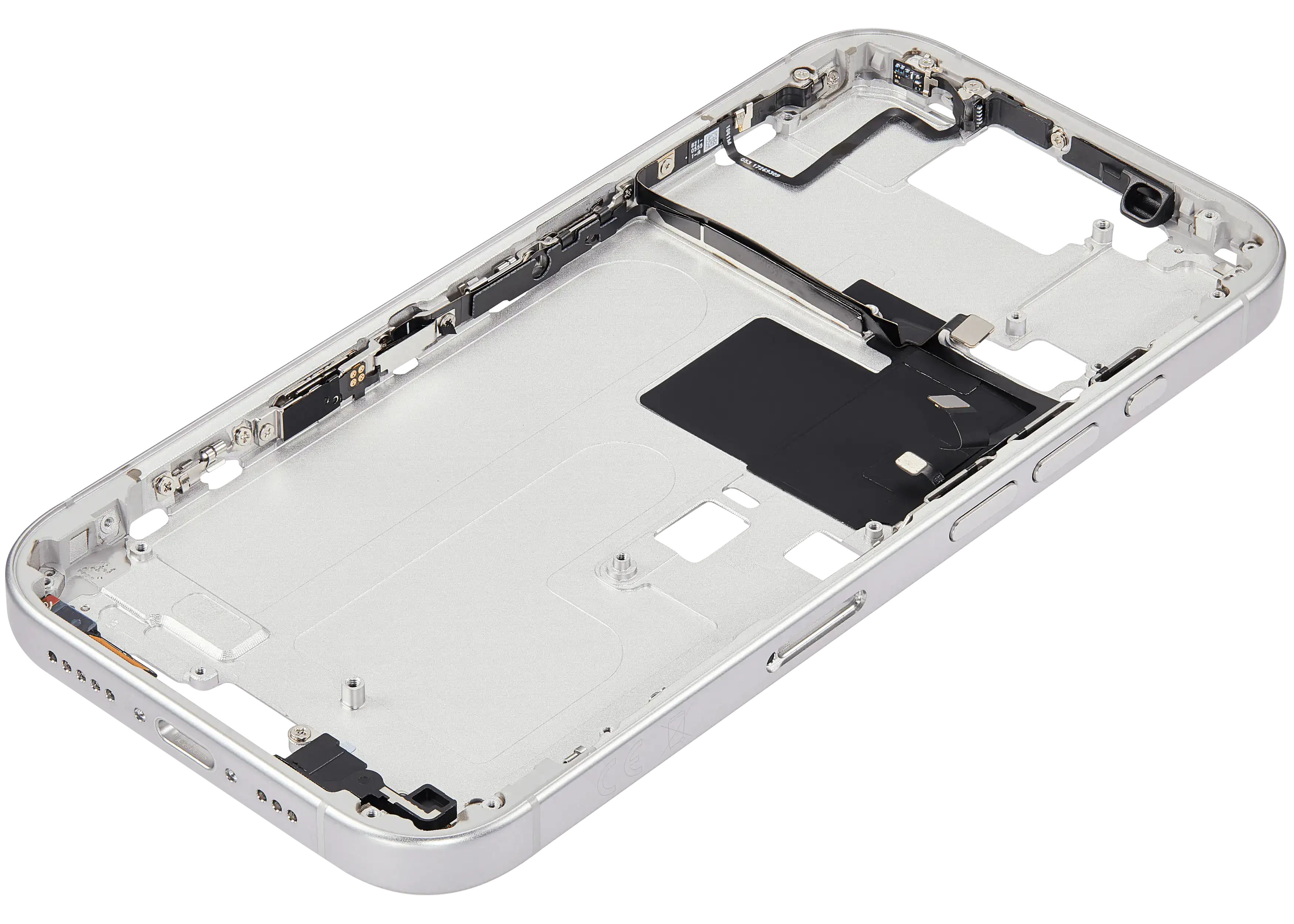 Midframe/Rahmen mit Power And Volume Button für iPhone 16 Pro (EU / Global Version) (Aftermarket Plus) (Weiß Titanium)