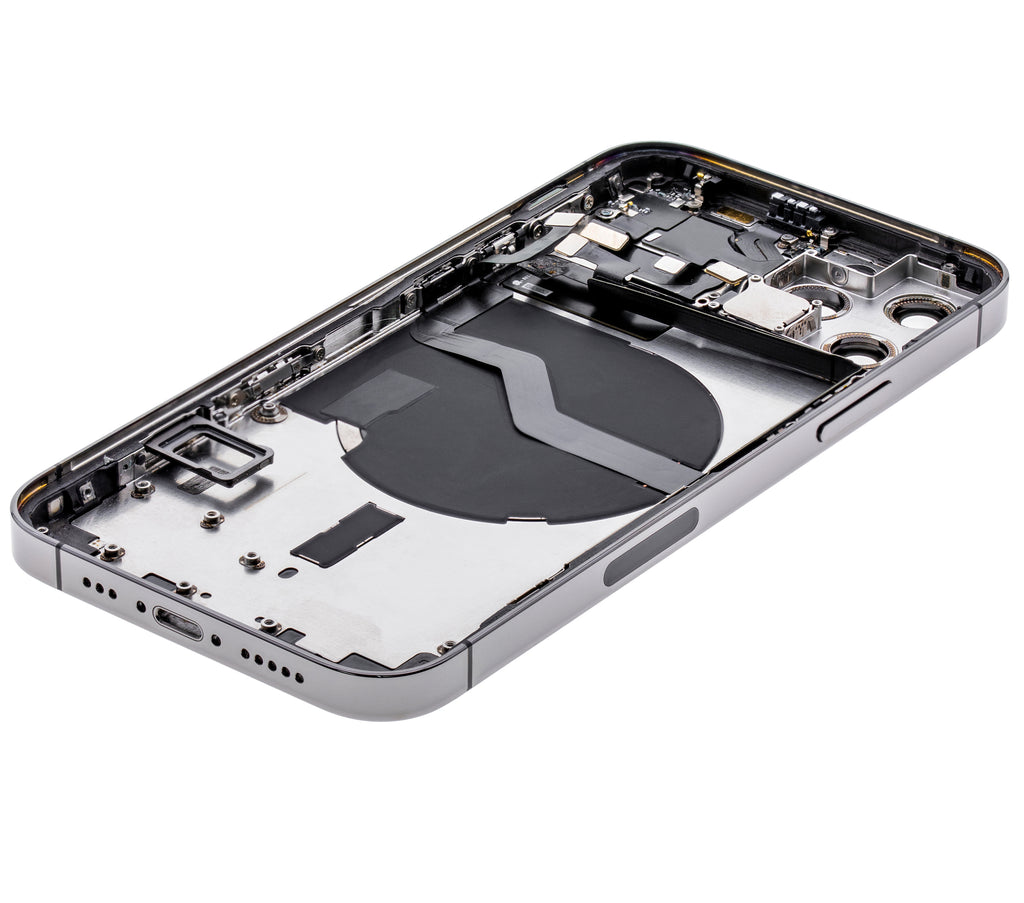 Backcover/Rahmen mit Small Parts für iPhone 12 Pro (US-Version) (gebrauchter OEM-Ausbau, Qualität A) (Graphite)