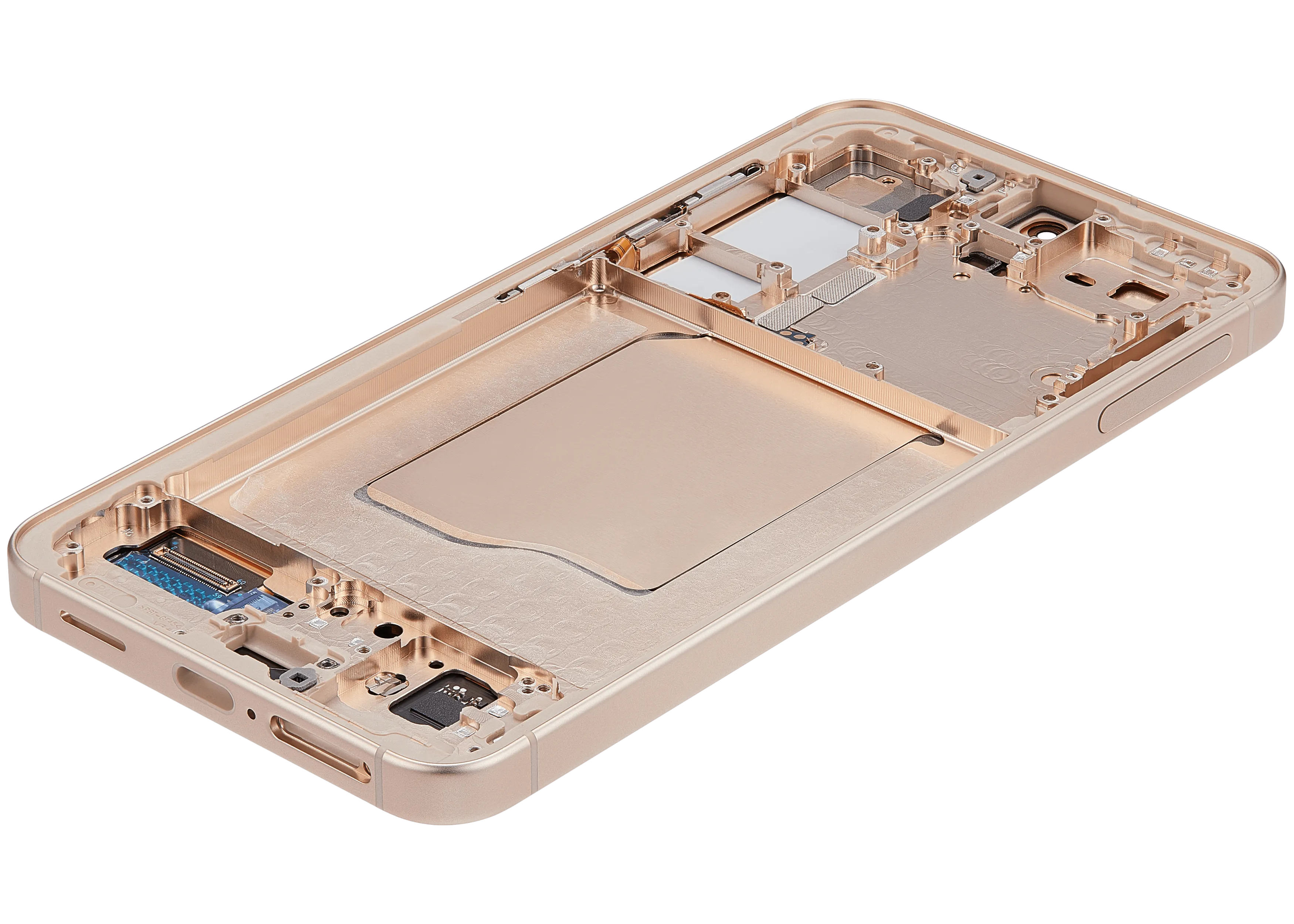 OLED-Display mit Rahmen für Samsung Galaxy S25 5G (US & International) (Aftermarket Plus) (Pink Gold)
