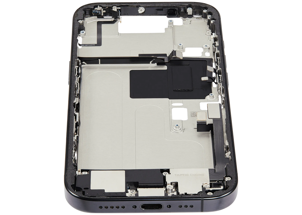 Gehäuse mit Ladebuchse für iPhone 16 Pro US Schwarz Titan OEM A