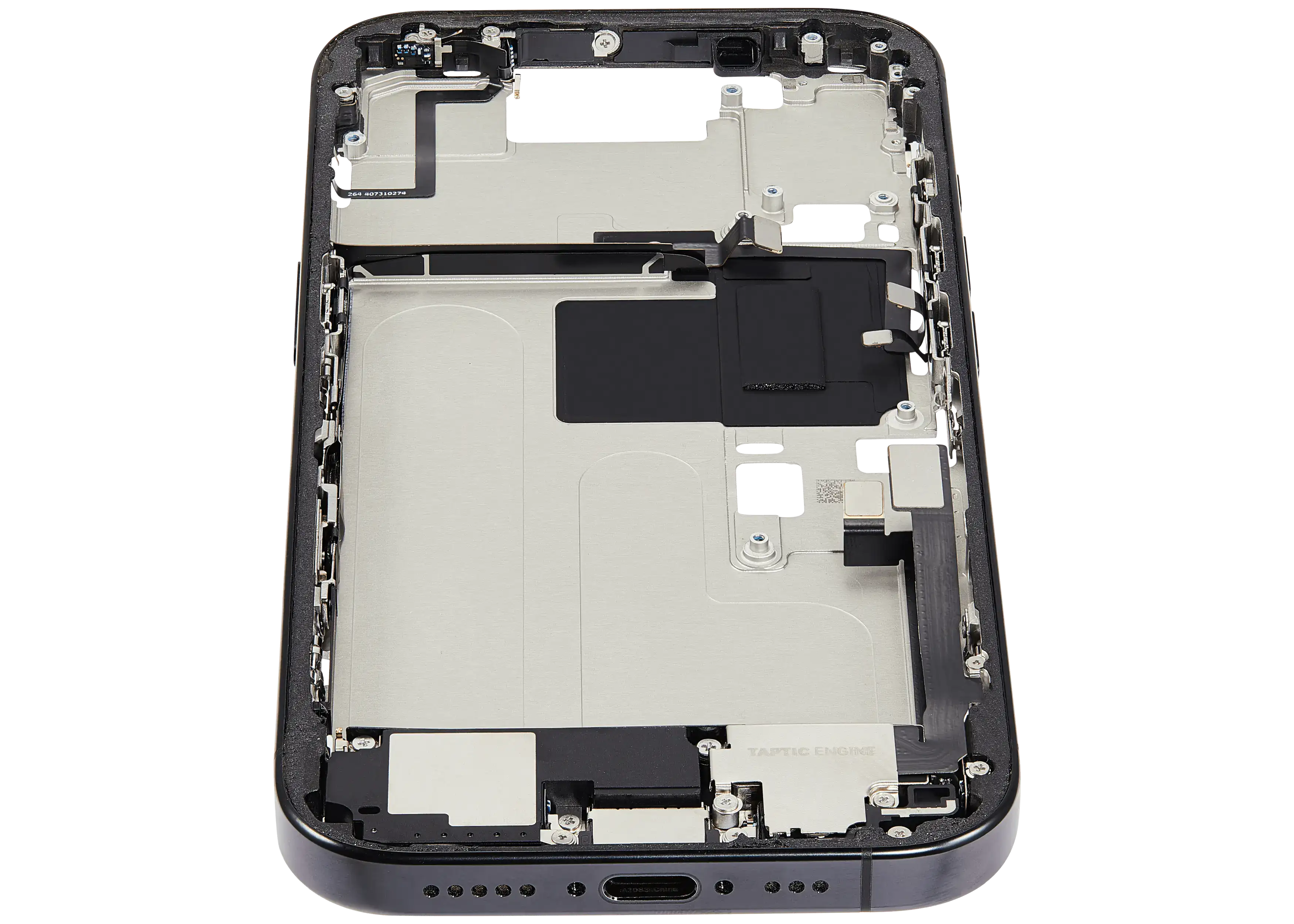 Gehäuse mit Ladebuchse für iPhone 16 Pro US Schwarz Titan OEM A