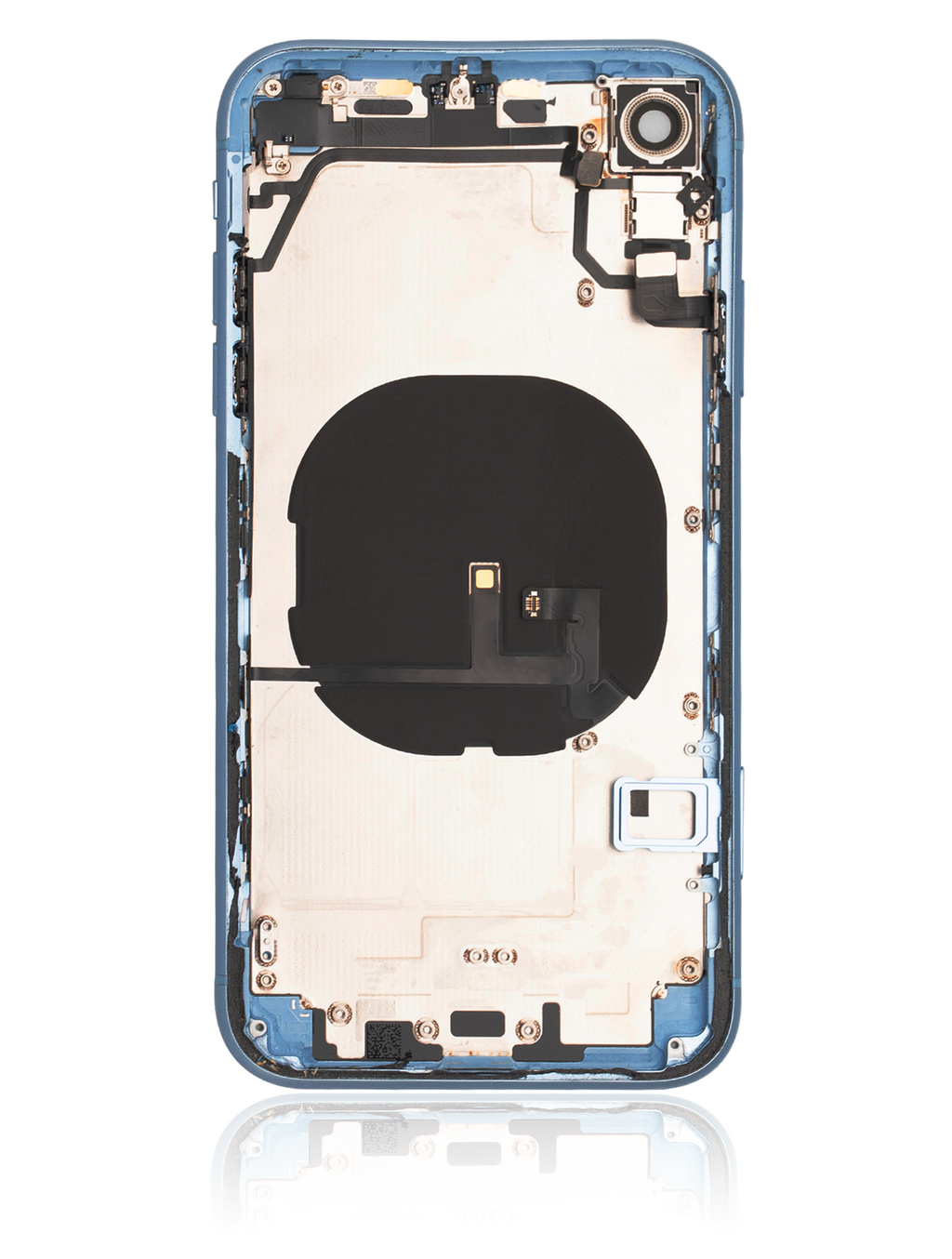 Backcover/Rahmen mit Small Components Pre-Installed für iPhone XR (gebrauchter OEM-Ausbau, Qualität A) (Blau)