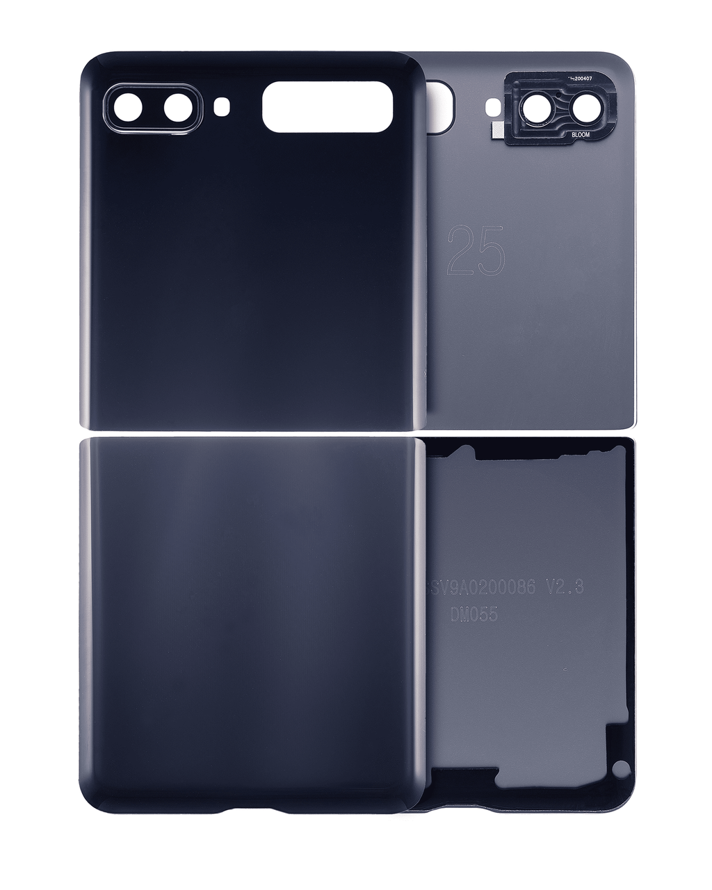 Samsung Z Flip Backcover Set m. Kameralinse (Mirror Black) Aftermarket+