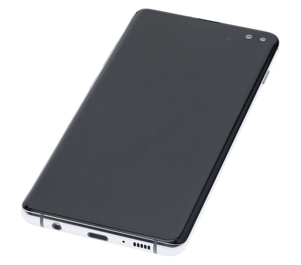 OLED-Display mit Rahmen für Samsung Galaxy S10 Plus (Aftermarket Plus) (Prism White)