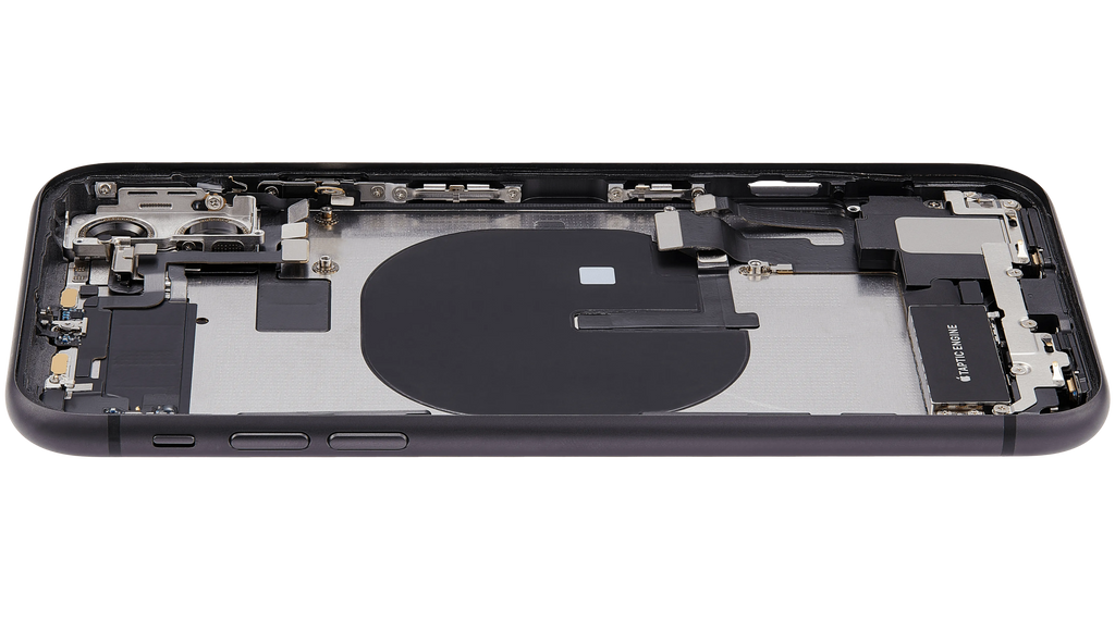 Backcover/Rahmen mit Ladebuchse Flex & Small Parts für iPhone 11 (gebrauchter OEM-Ausbau, Qualität B) (Schwarz)