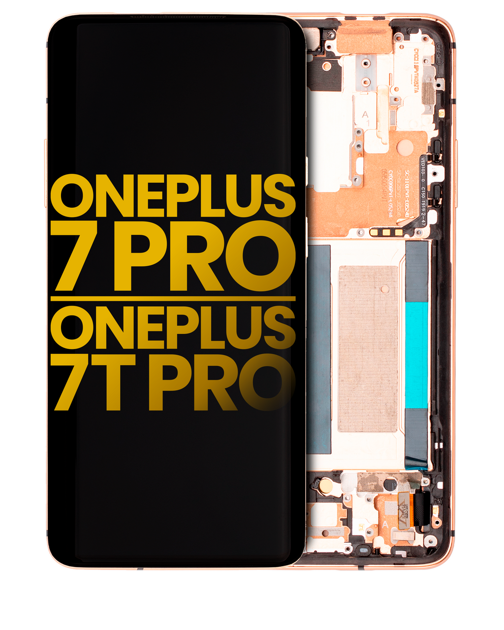 OLED-Display mit Rahmen für OnePlus 7 Pro / 7T Pro (Refurbished) (Almond)