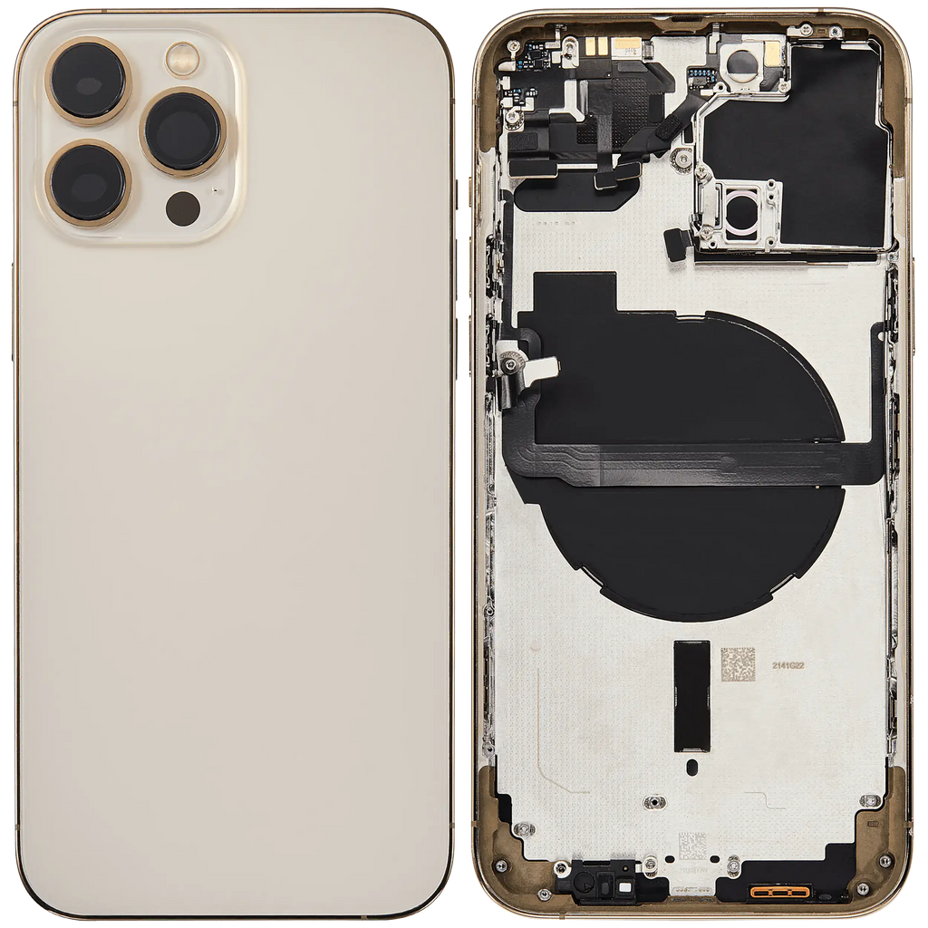 Backcover/Rahmen mit Small Parts für iPhone 13 Pro Max (EU / Global Version) (gebrauchter OEM-Ausbau, Qualität B) (Gold)