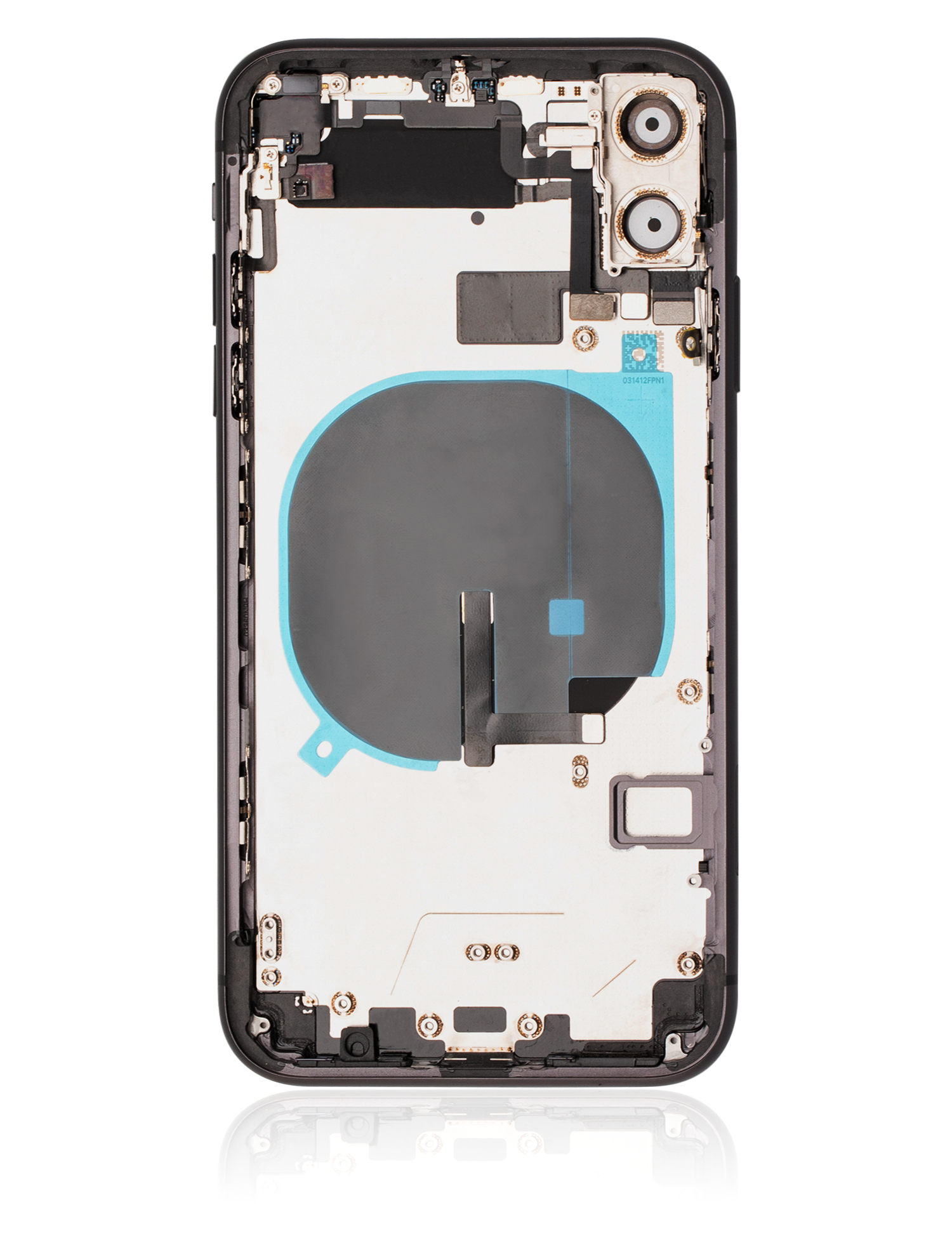 Backcover/Rahmen mit Small Components Pre-Installed für iPhone 11 (gebrauchter OEM-Ausbau, Qualität B) (Schwarz)