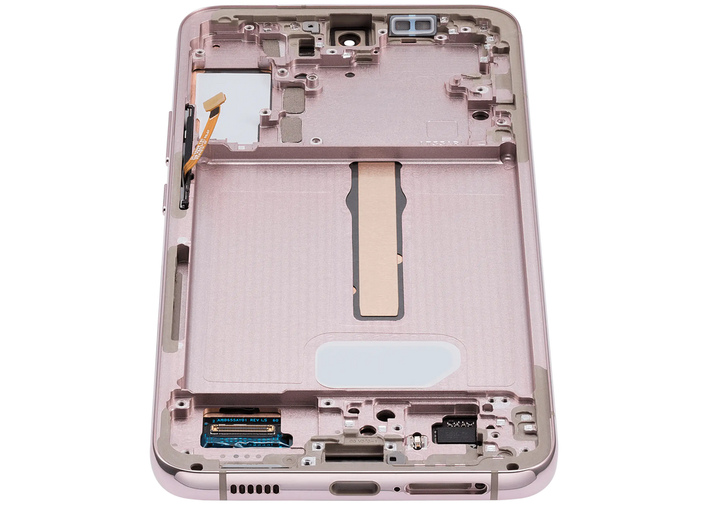 OLED-Display mit Rahmen für Samsung Galaxy S22 Plus 5G (gebrauchter OEM-Ausbau, Qualität A) (Pink Gold)