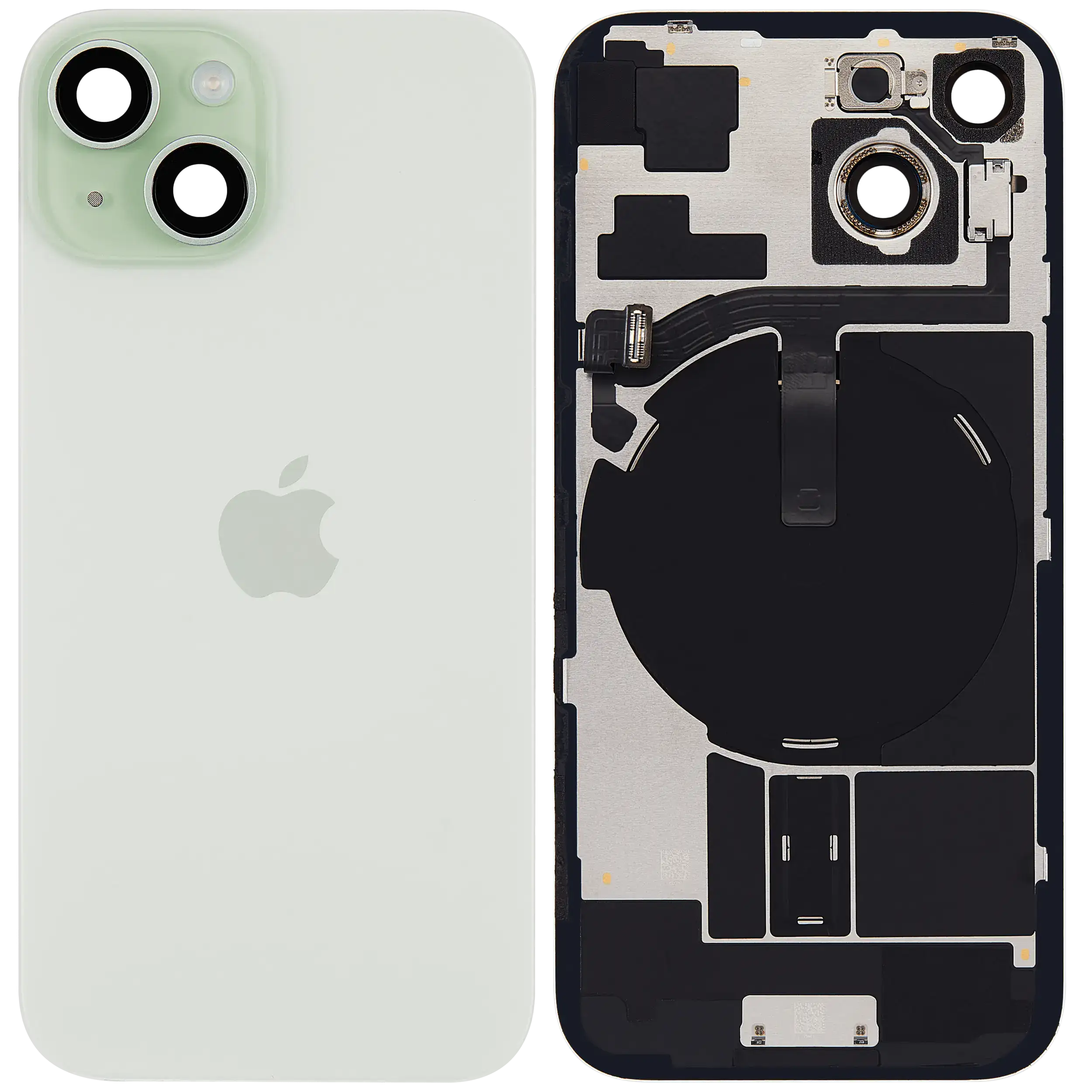 Backcover mit MagSafe Magnet & NFC & Blitz-Flexkabel für iPhone 15 (Service Pack) (Grün)