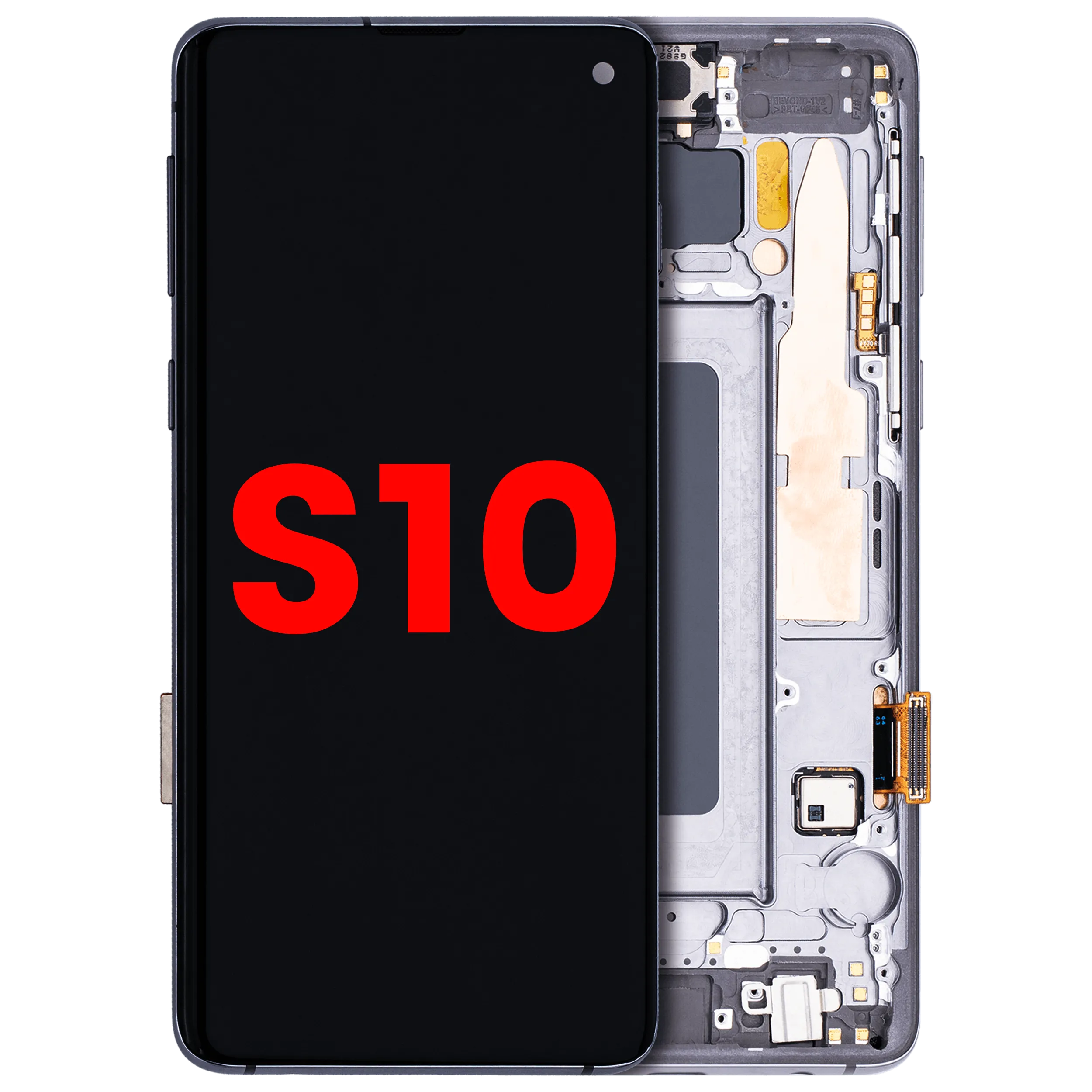 OLED-Display mit Rahmen für Samsung Galaxy S10 (Aftermarket Plus) (Prism / Ceramic Black)