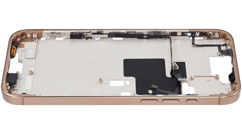 Midframe/Rahmen mit Power And Volume Button für iPhone 16 Pro Max (US-Version) (Aftermarket Plus) (Desert Titanium)