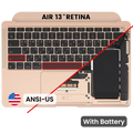 Top Case mit Akku and Keyboard (ANSI US) für MacBook Air 13" A2337 (2020) (gebrauchter OEM-Ausbau, Qualität B/C) (Rose Gold)