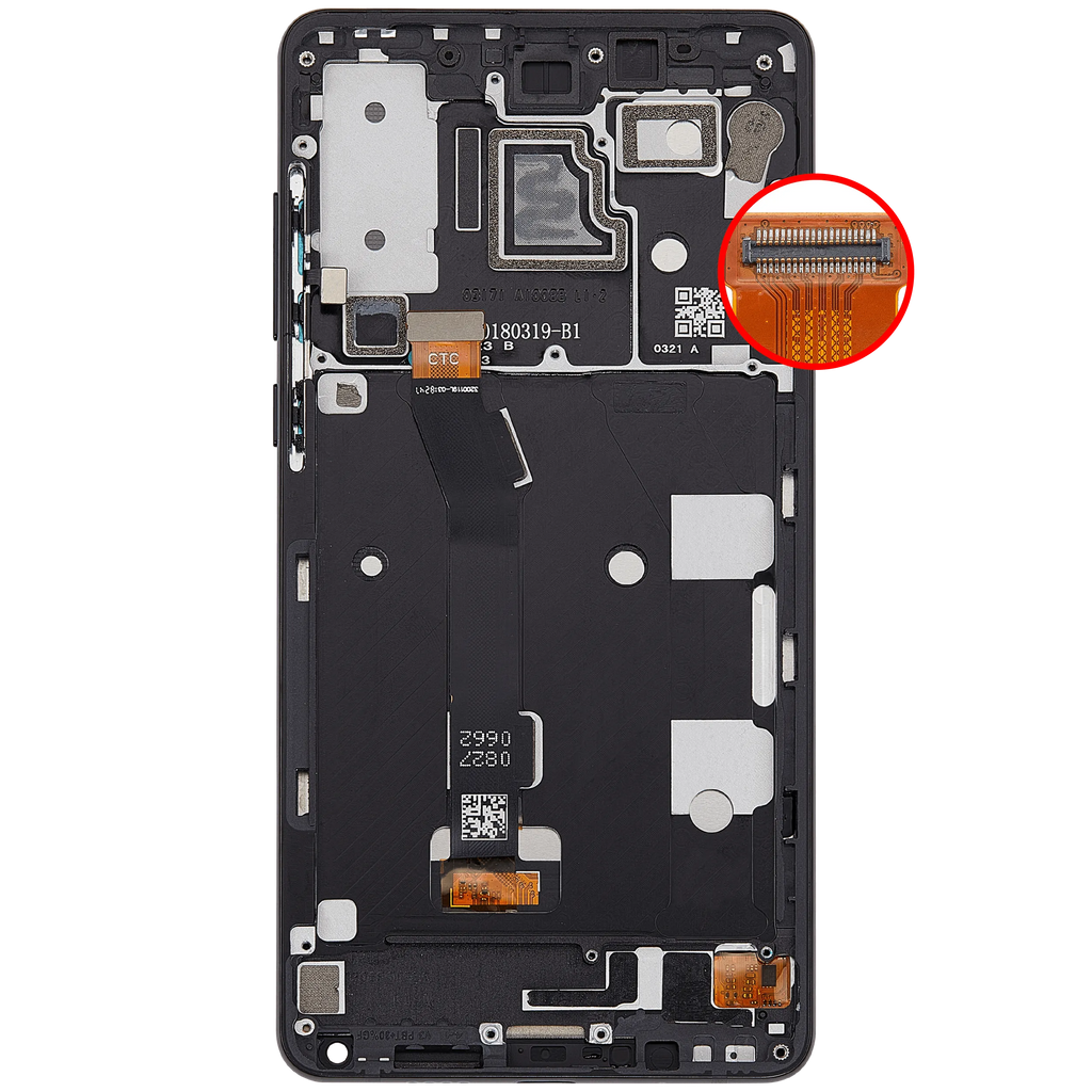 LCD-Display mit Rahmen für Xiaomi Mi Mix 2S (Aftermarket Plus) (Schwarz)