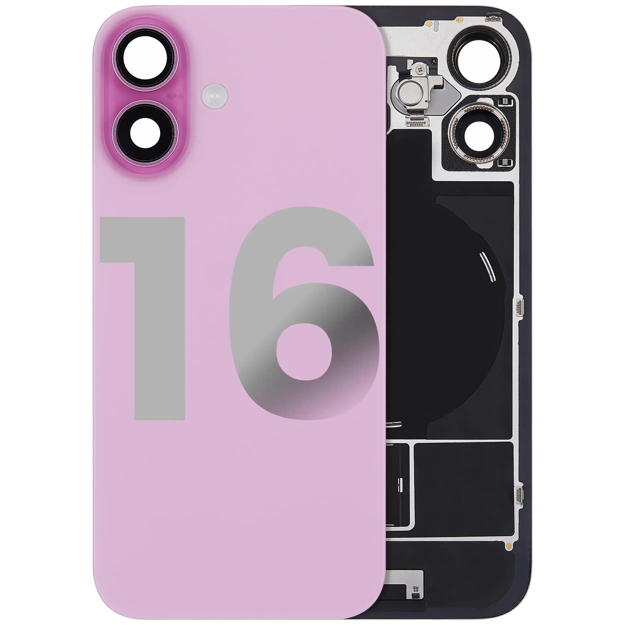 Backcover iPhone 16 Pink, MagSafe, NFC, Blitz, OEM Pull C