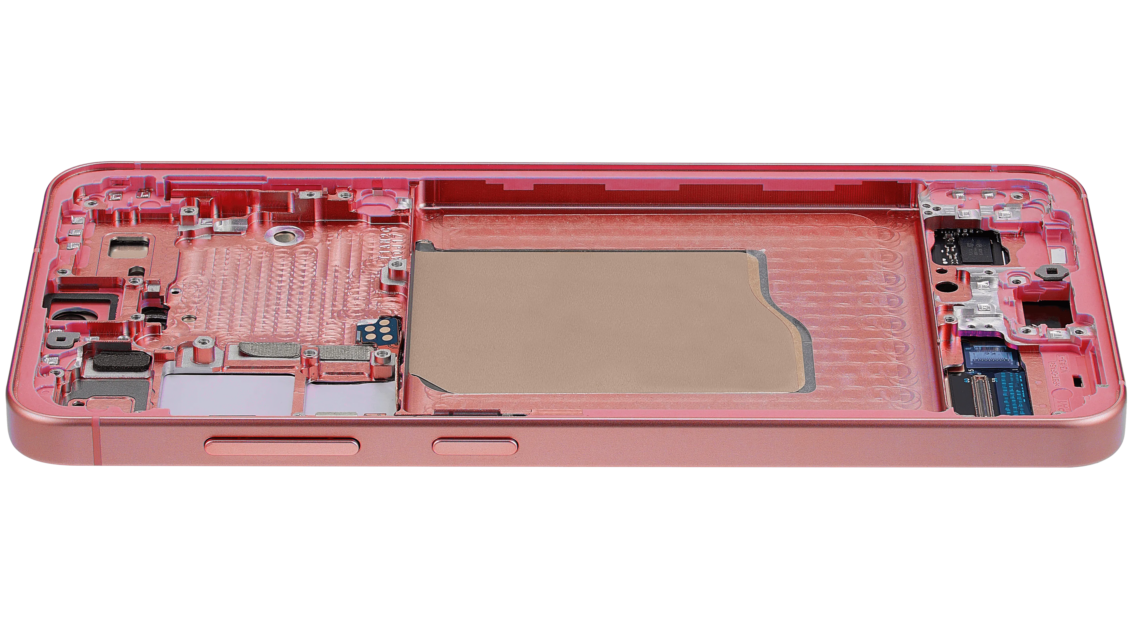 OLED-Display mit Rahmen für Samsung Galaxy S25 5G (US & International) (Aftermarket Plus) (Coral Rot)