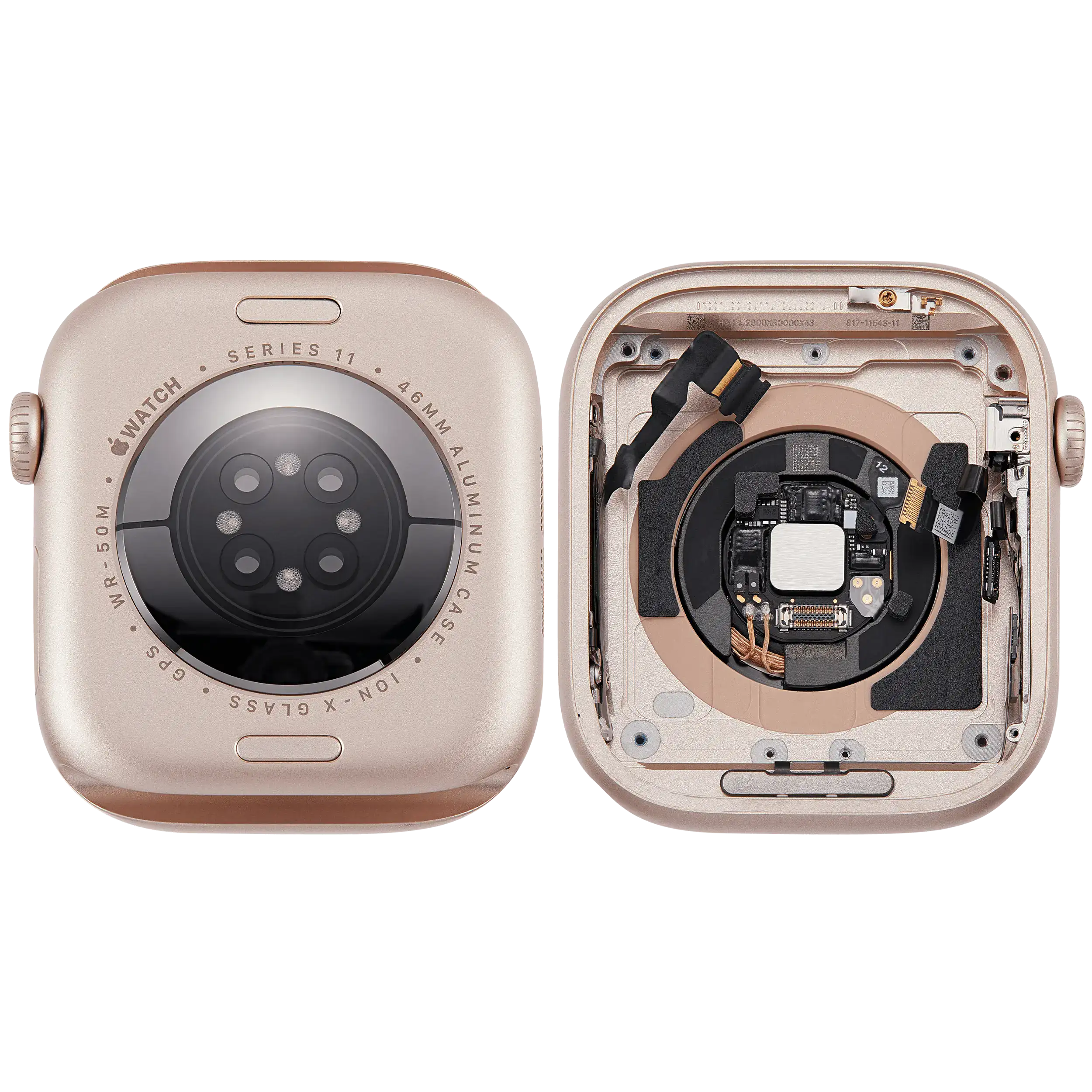 Backcover/Rahmen für Watch Series 11 (46MM) (gebrauchter OEM-Ausbau, Qualität A) (GPS Version) (Aluminum / Rose Gold)