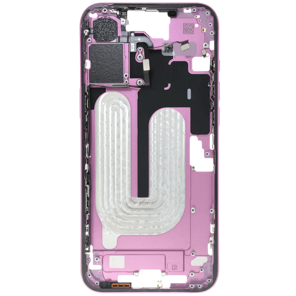 Midframe/Rahmen mit Small Parts für iPhone 16 Plus (US-Version) (gebrauchter OEM-Ausbau, Qualität C) (Pink)