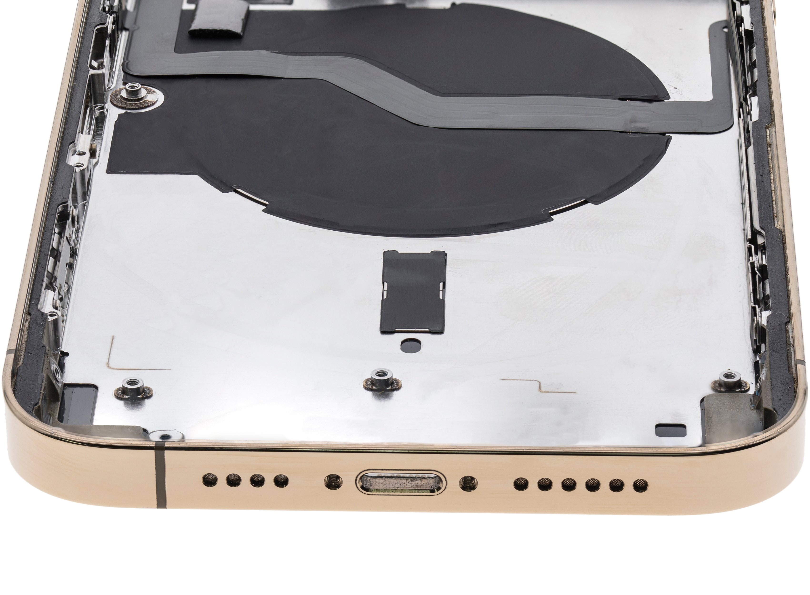 Backcover/Rahmen mit Small Parts für iPhone 12 Pro Max (US-Version) (gebrauchter OEM-Ausbau, Qualität A) (Gold)
