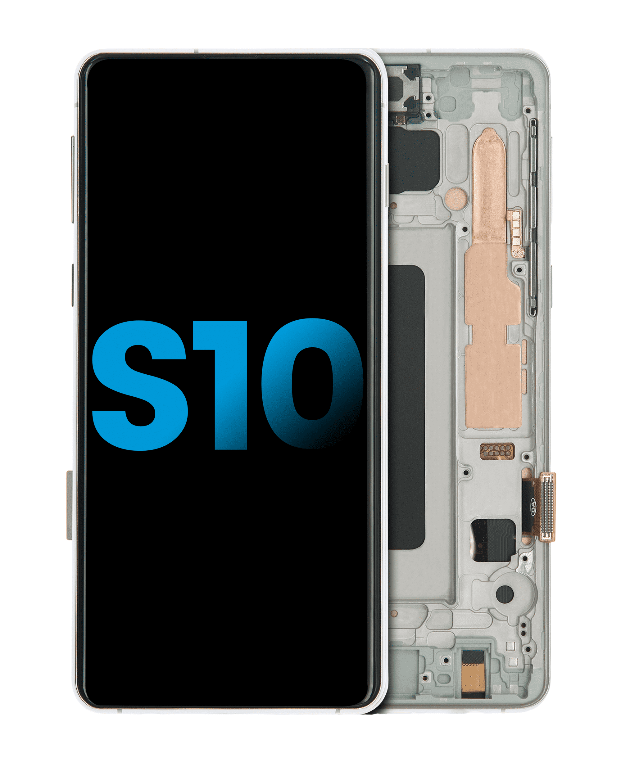 Galaxy S10 LCD mit Rahmen Prism White (TFT Aftermarket Plus, o. Fingerabdruck)